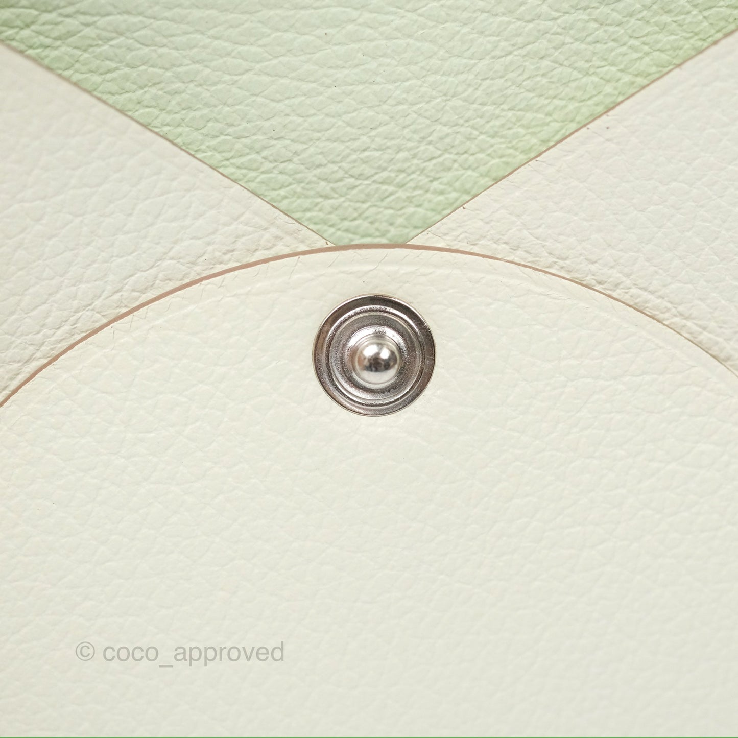 Hermès Bastia Coin Purse Mushroom Vert Fizz Evercolor