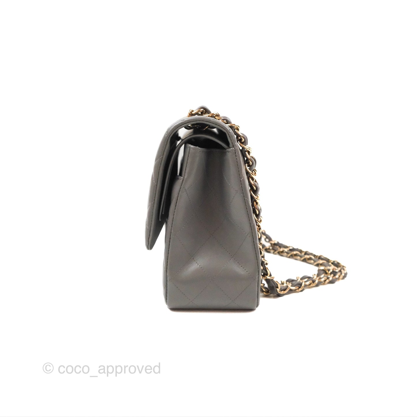 Chanel Jumbo Double Flap Dark Grey Lambskin Gold Hardware⁣⁣