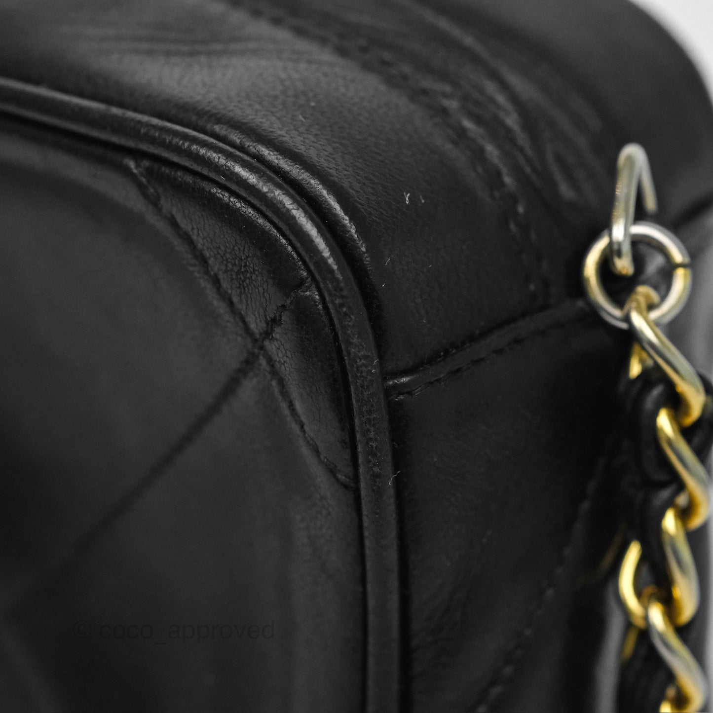 Chanel Vintage Small Camera Bag Black Lambskin Gold Hardware