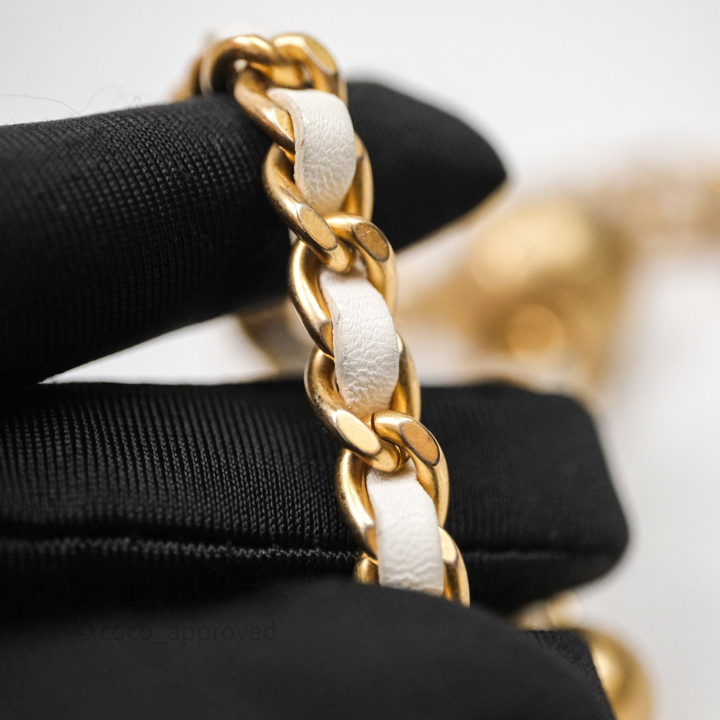 Chanel Quilted Pearl Crush Mini Vanity With Chain Ivory White Lambskin Aged Gold Hardware