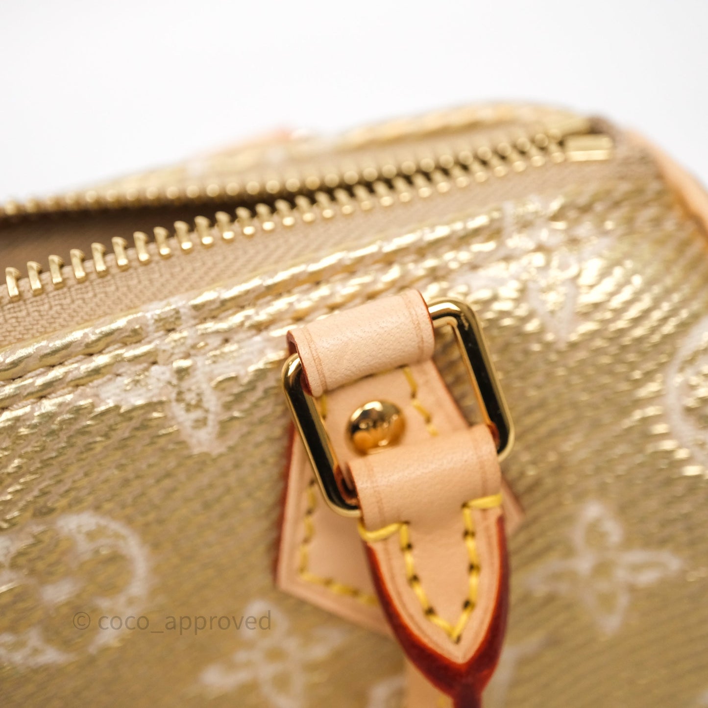 Louis Vuitton Nano Speedy Monogram Gold Jacquard Fabric