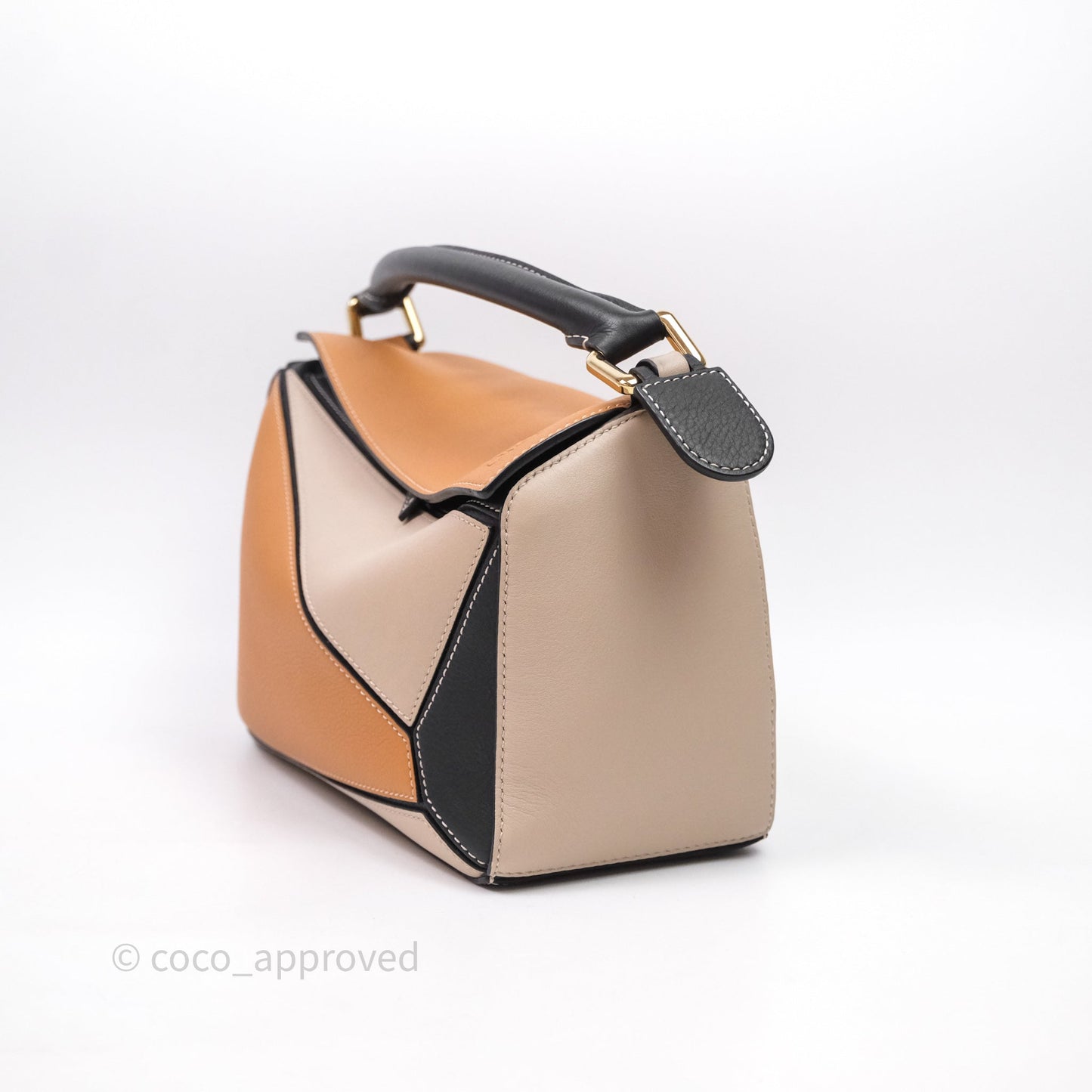 Loewe Small Puzzle Bag Amber/ Light Oat Calfskin Gold Hardware