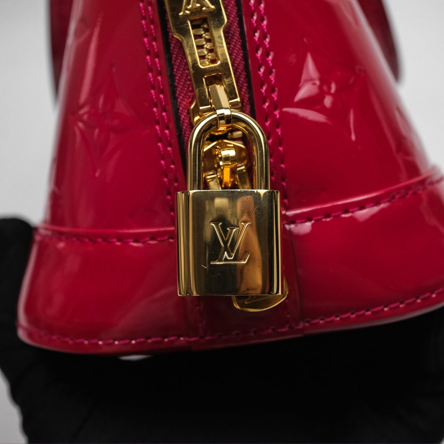 Louis Vuitton Alma BB Red Patent Gold Hardware