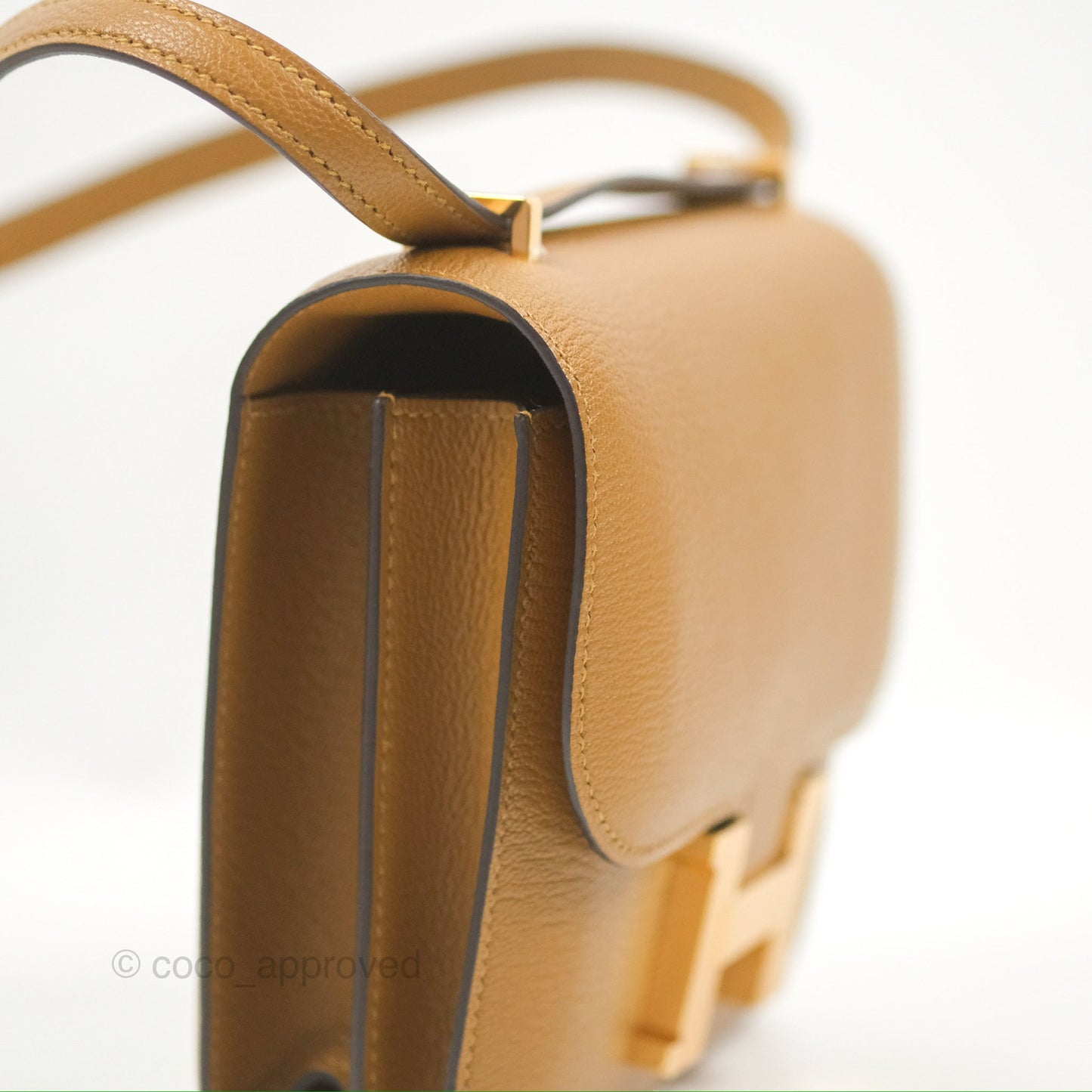 Hermès Constance Mini 18cm Kraft Chevre Mysore Gold Hardware