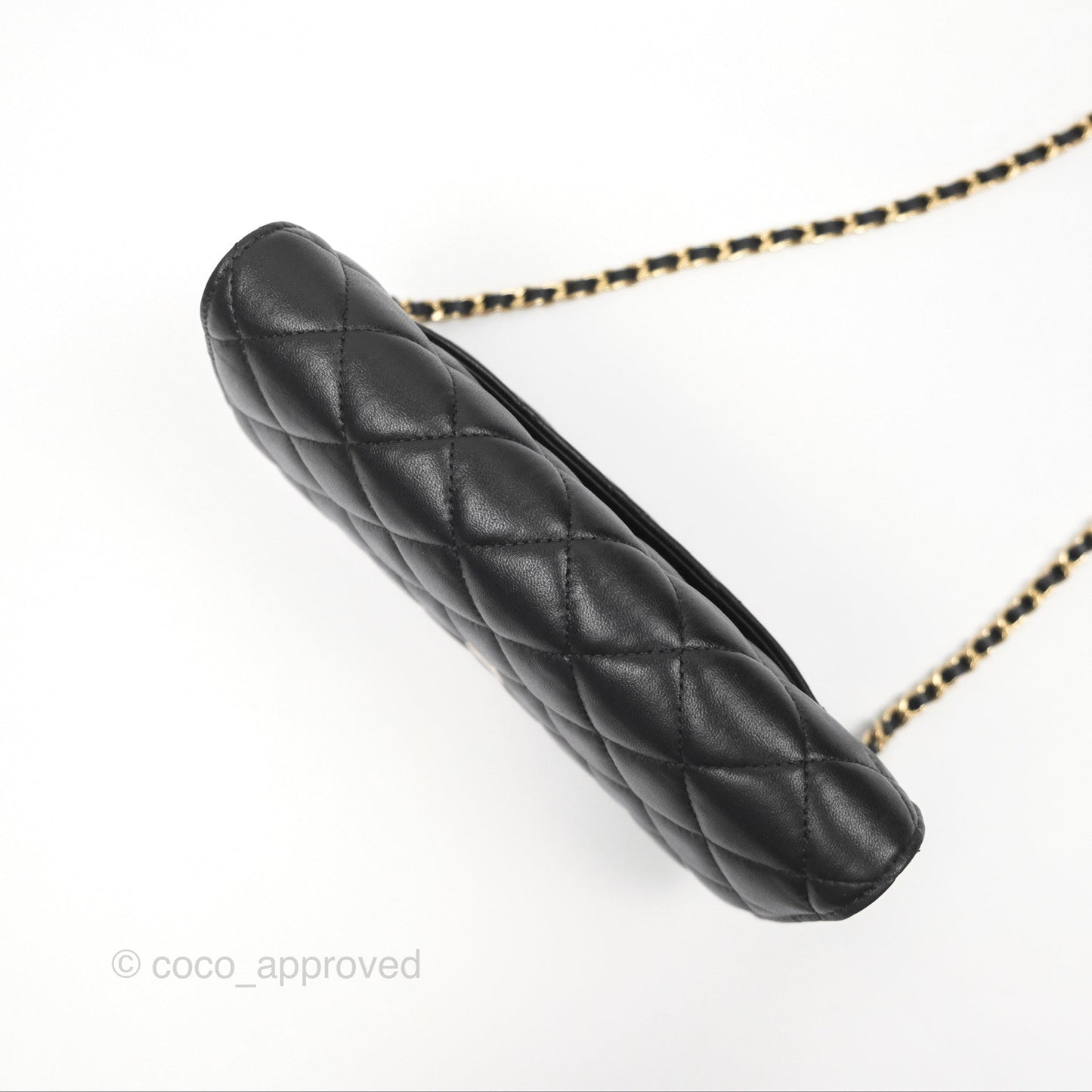 Chanel Quilted Classic Wallet on Chain WOC Black Lambskin Gold Hardware
