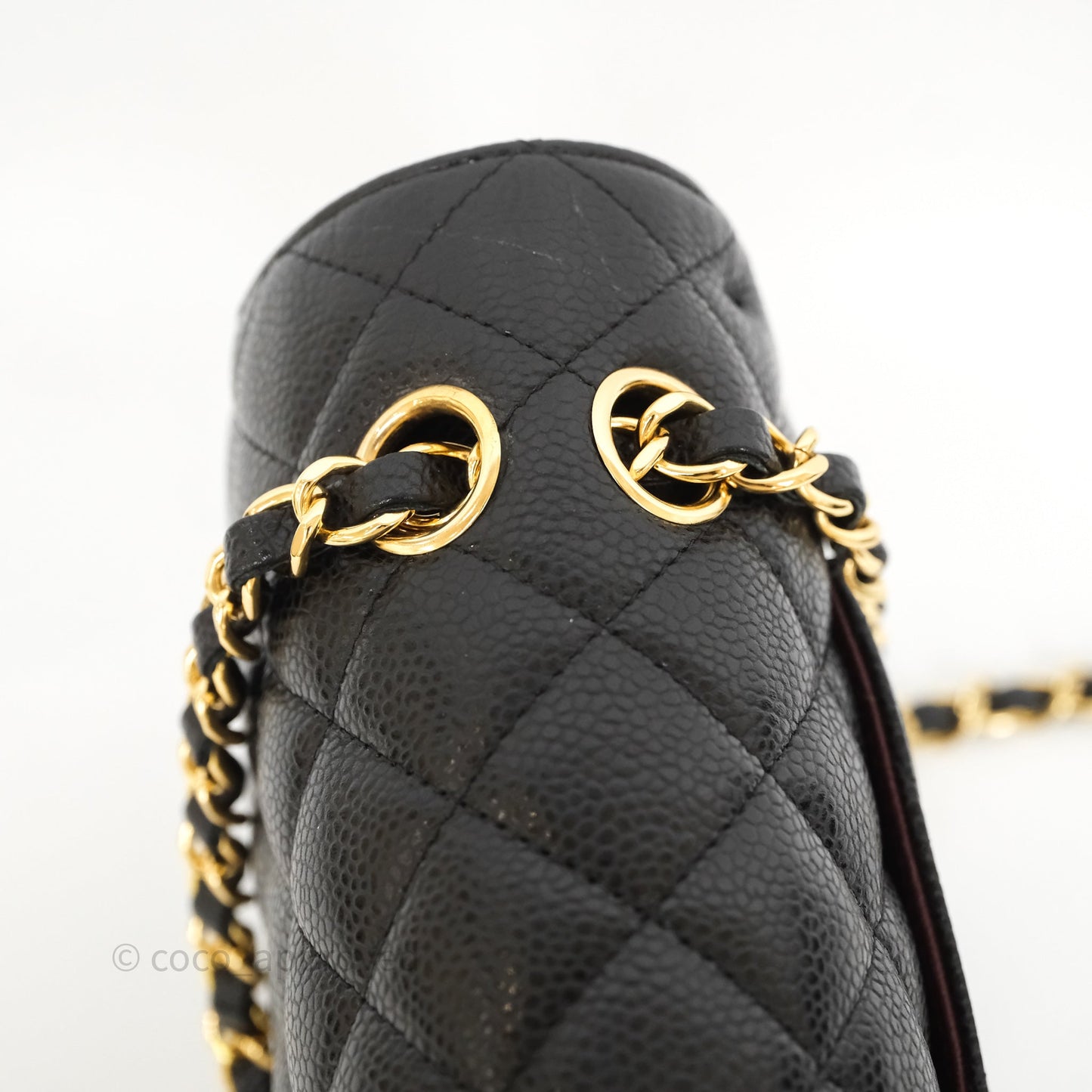Chanel Classic M/L Medium Double Flap Black Caviar Gold Hardware