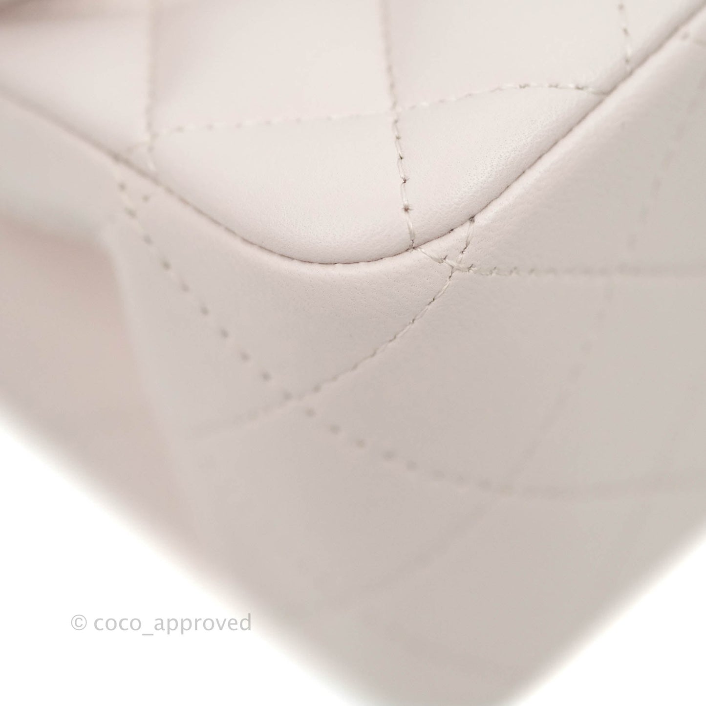 Chanel Quilted Mini Square Light Lilac Pink Lambskin Silver Hardware