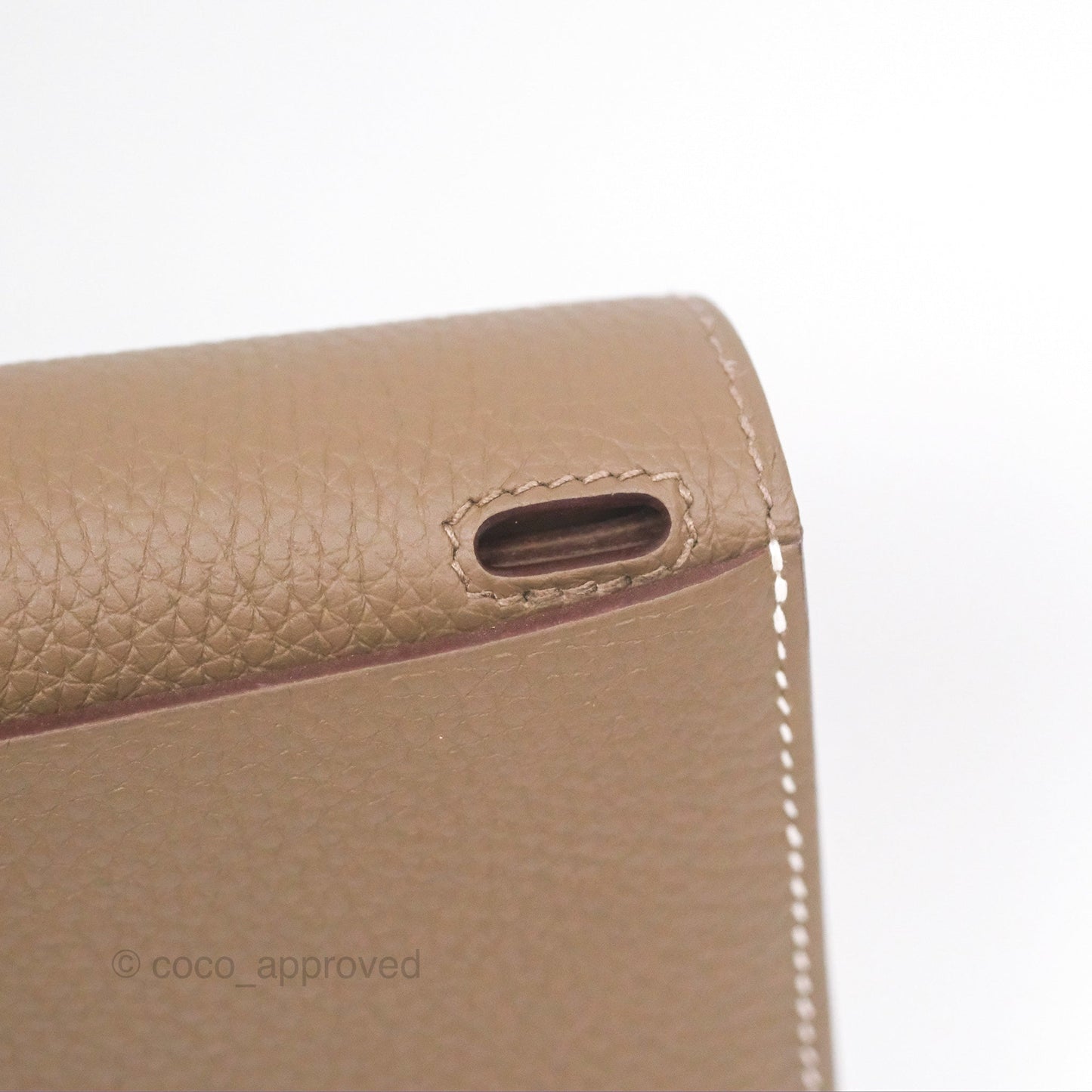 Hermès Halzan 25 Etoupe Clemence Palladium Hardware