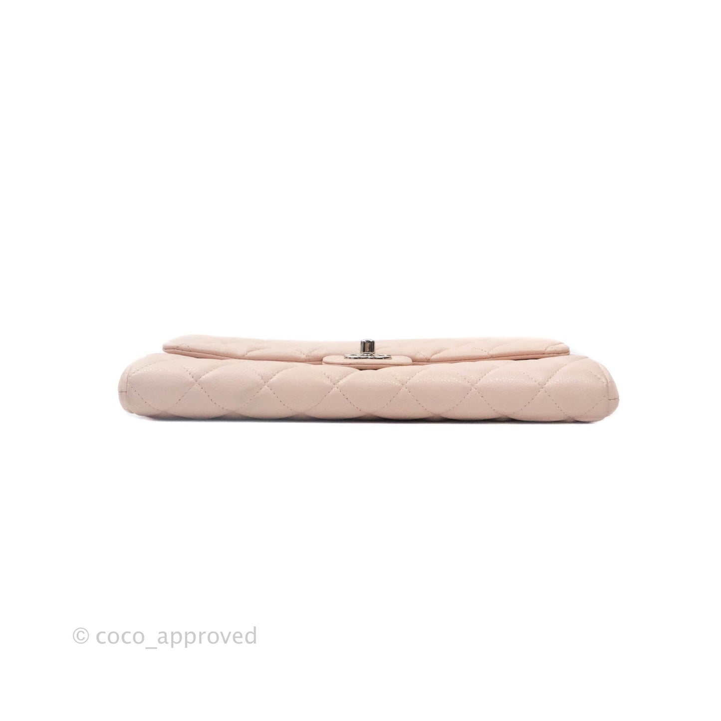 Chanel Quilted Clutch with Chain Sakura Pink Silver Hardware
