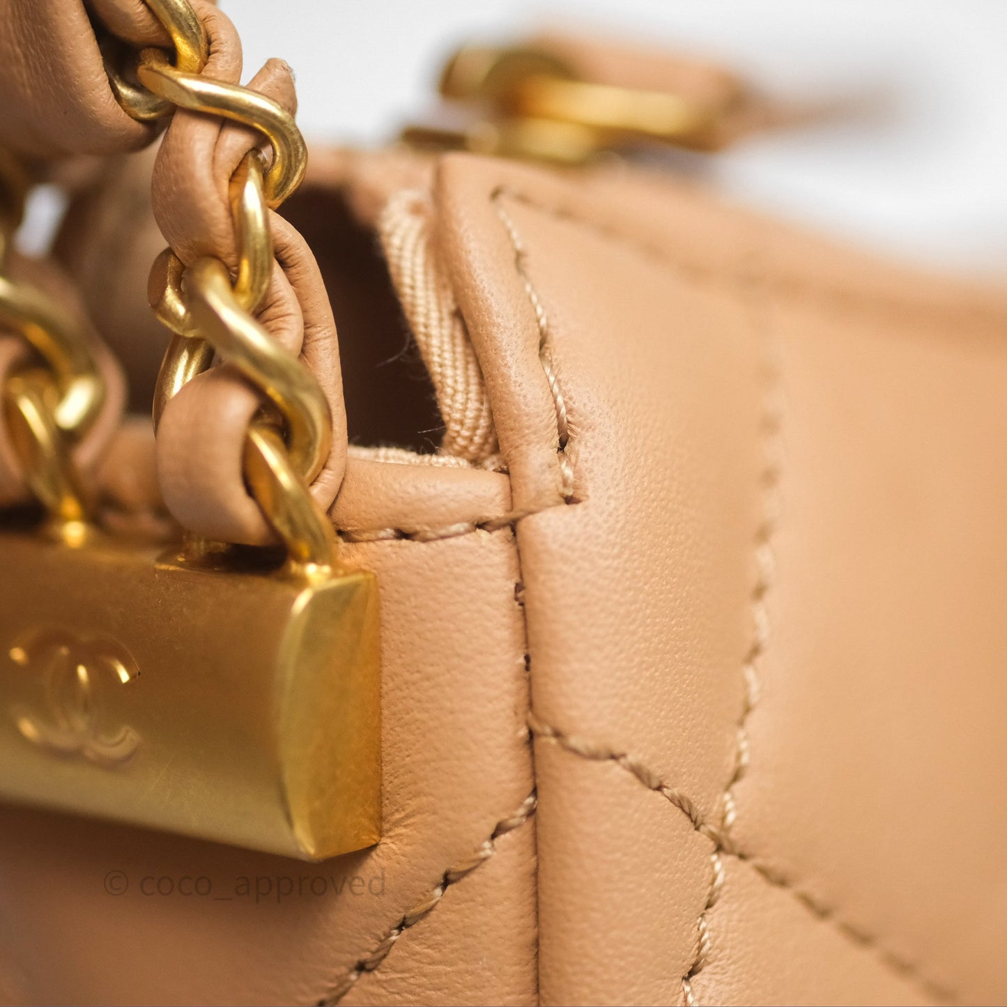 Chanel Large Hobo Bag Beige Aged Calfskin Aged Gold Hardware 23K