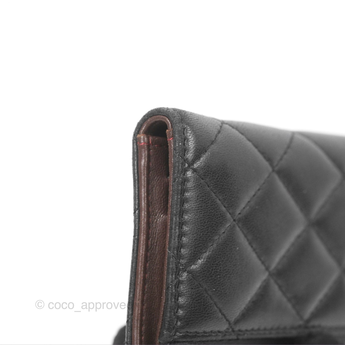 Chanel Classic Quilted Card Holder Black Lambskin Silver Hardware