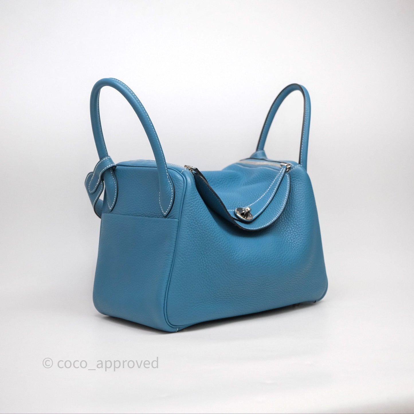 Hermès Lindy 30 Bleu Jean 75 Clemence Palladium Hardware