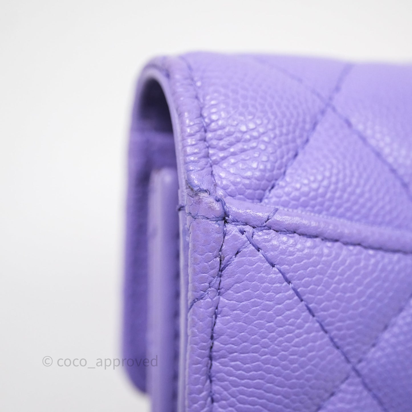 Chanel Classic Flap Wallet Purple Caviar Gold Hardware⁣ 20S