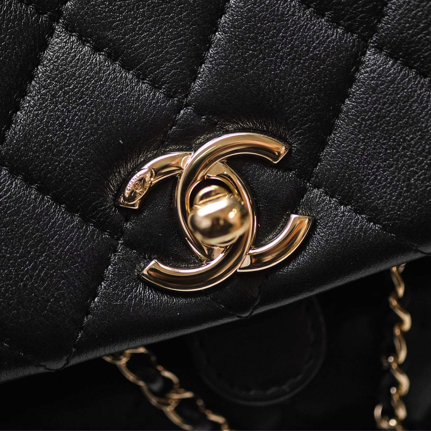 Chanel Quilted Large Duma Drawstring Backpack Black Lambskin Gold Hardware
