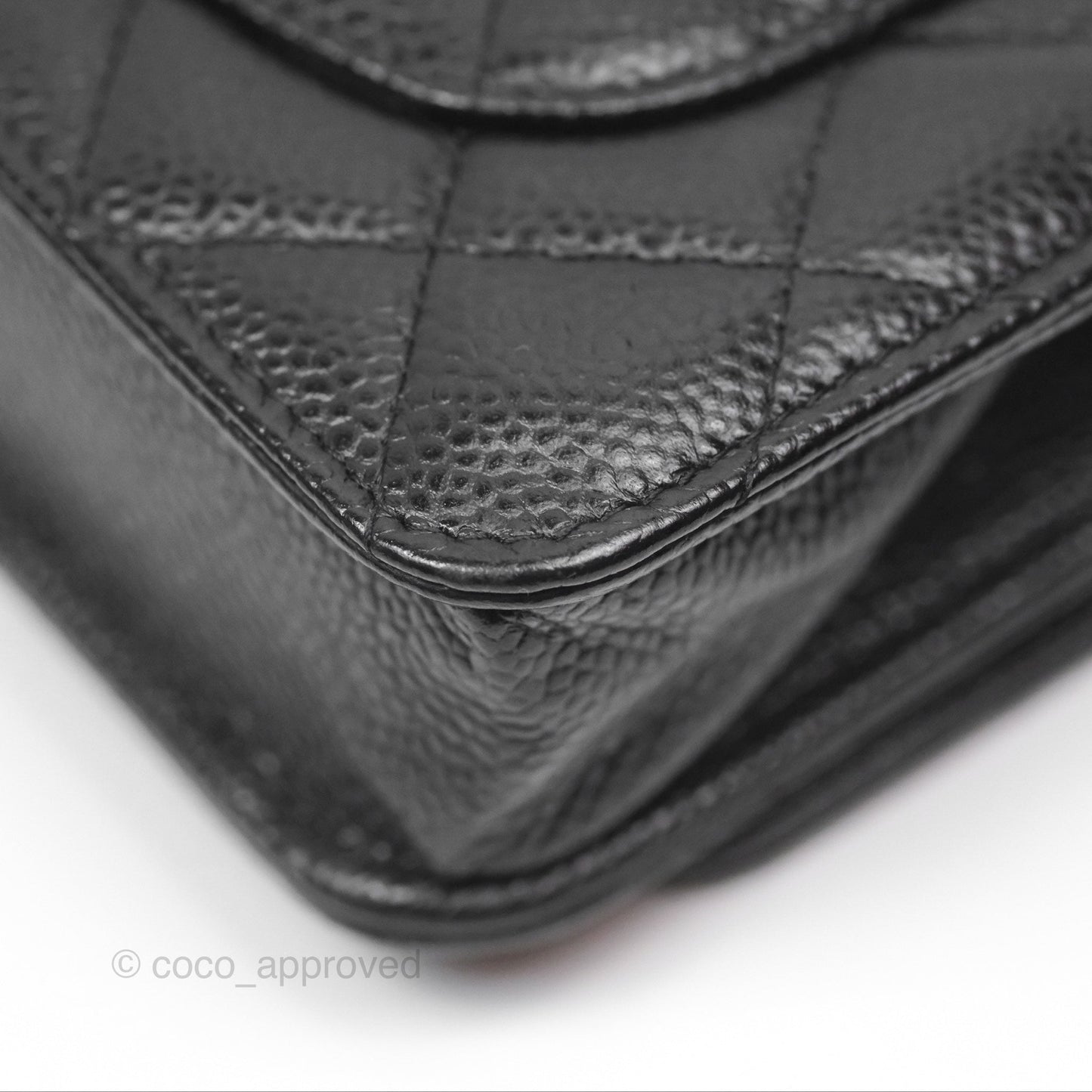 Chanel Quilted Classic Wallet On Chain WOC Black Caviar Gold Hardware
