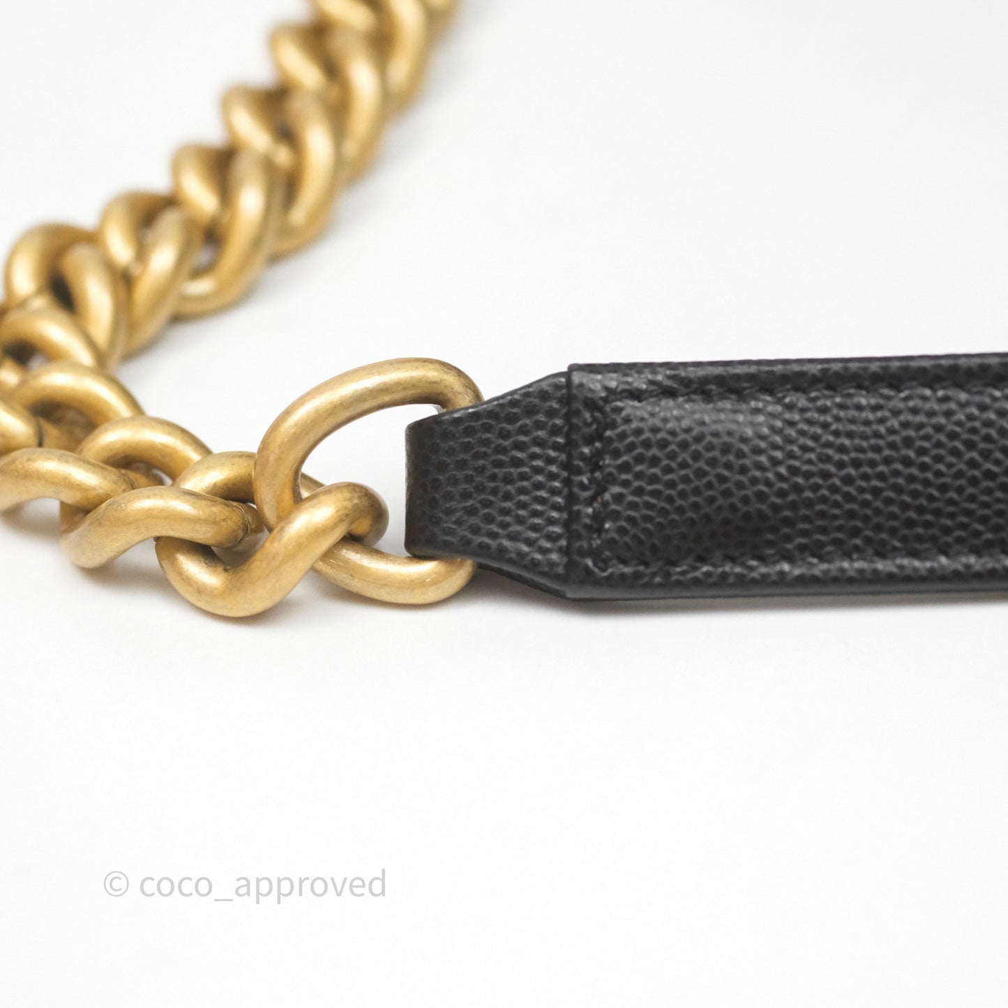 Chanel Medium Boy Quilted Black Caviar Aged Gold Hardware
