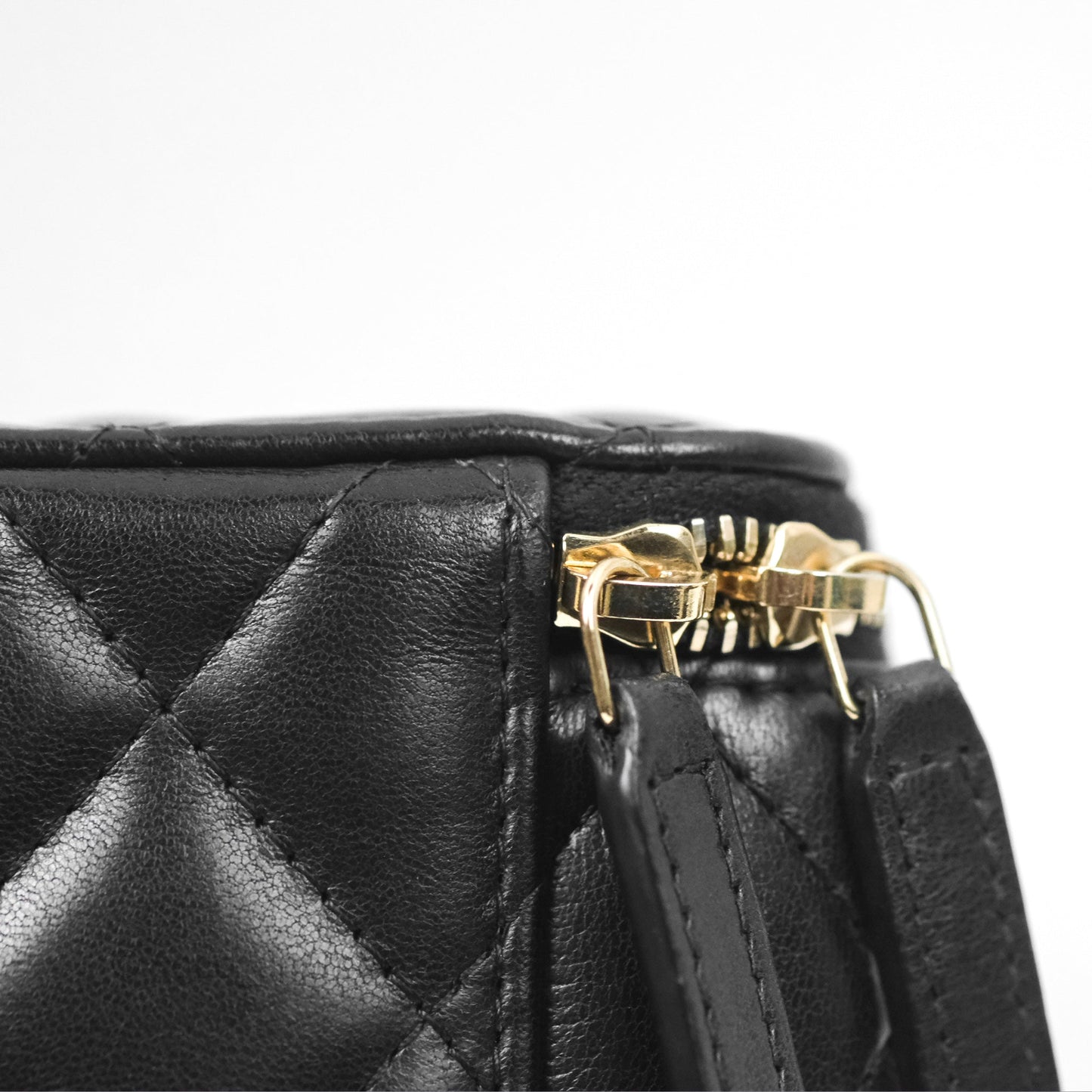 Chanel All Slide Vanity with Adjustable Chain Black Lambskin Aged Gold Hardware