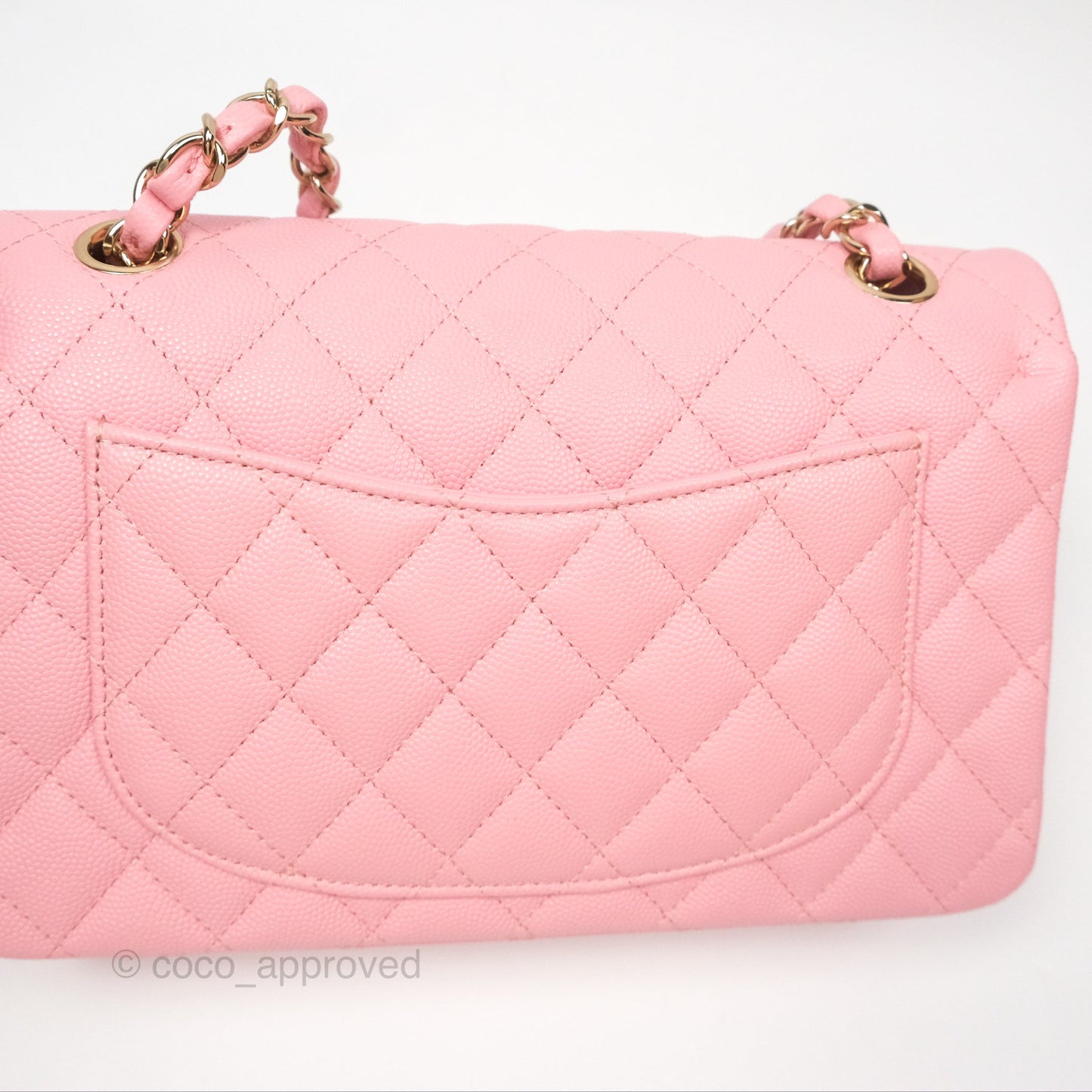 Chanel Small Classic Flap Quilted Sakura Pink Caviar Gold Hardware