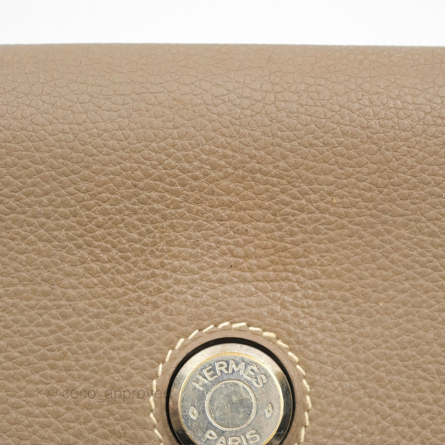 Hermes Dogon Card Case Etoupe Togo Palladium Hardware