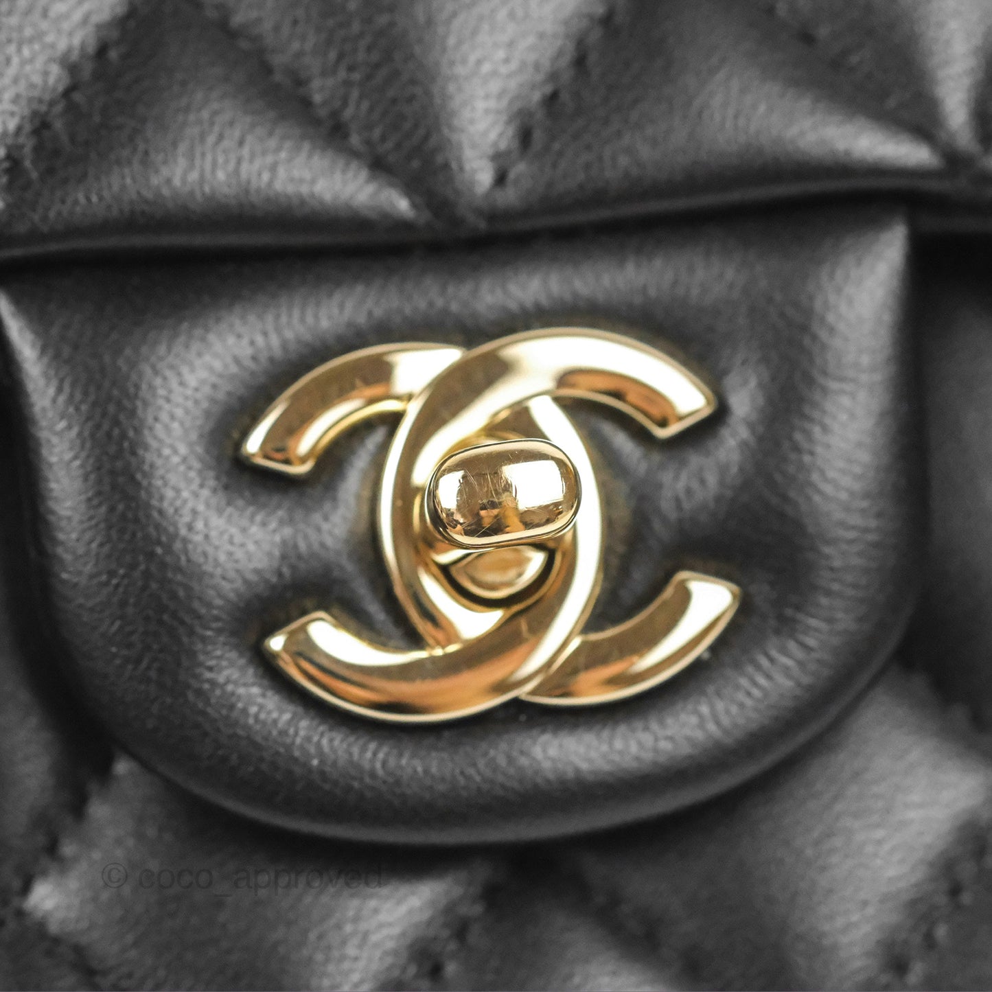 Chanel Top Handle Mini Rectangular Flap Bag Black Lambskin Gold Hardware