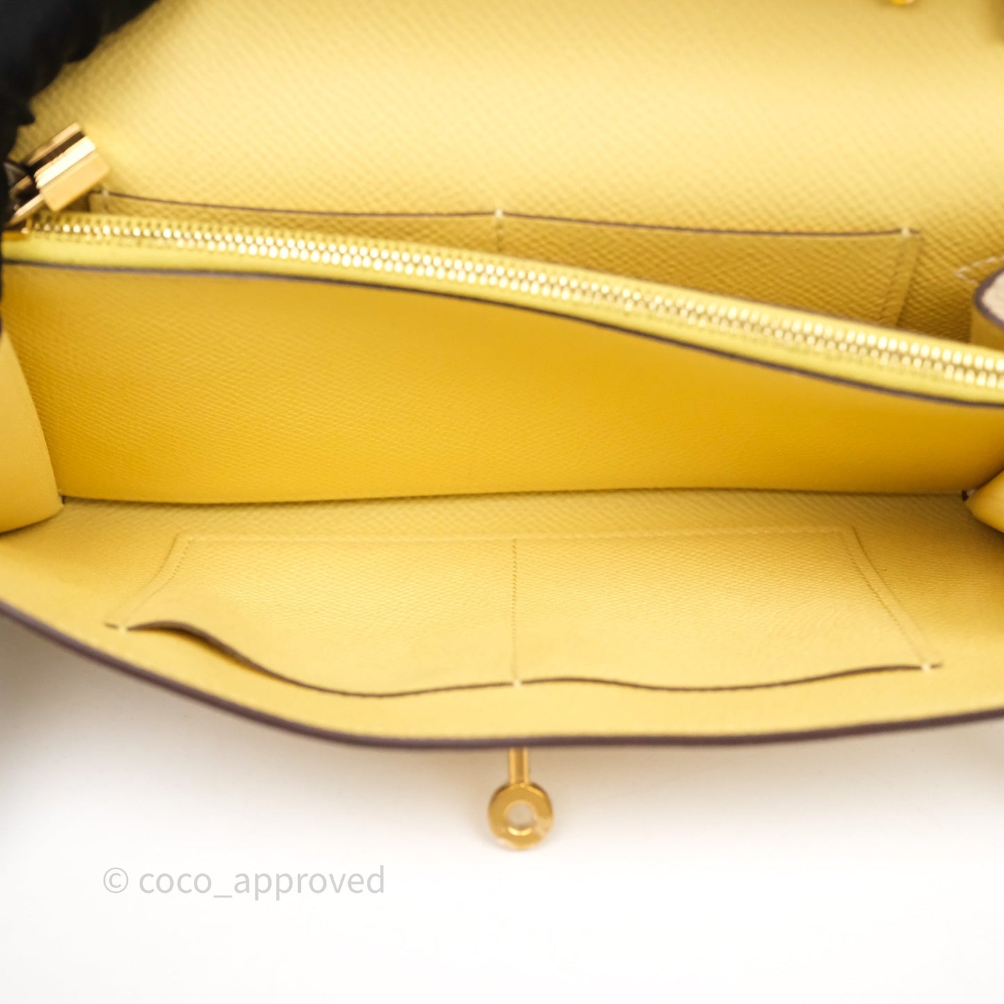 Hermès Kelly To Go Wallet Nata I2/ Jaune Poussin 1Z Epsom Gold Hardware