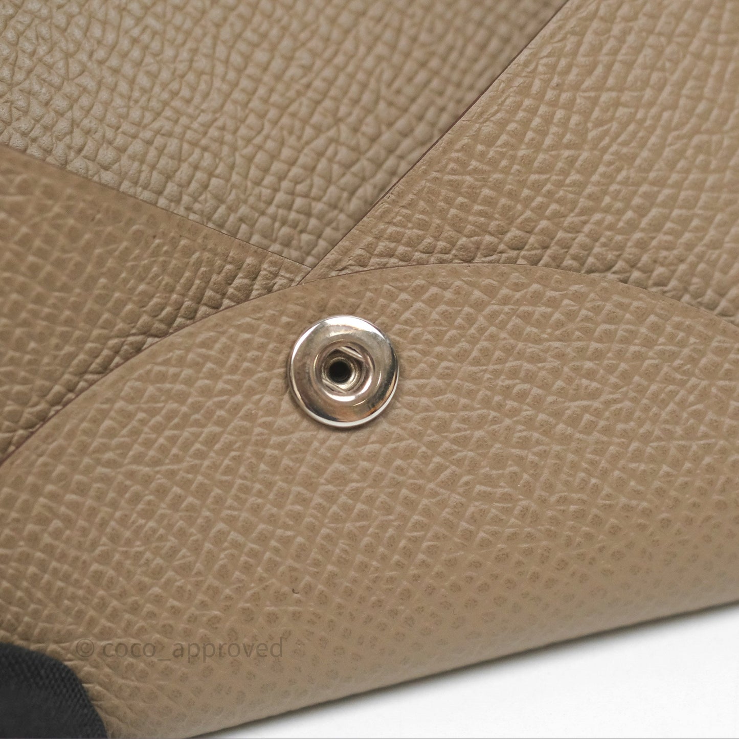 Hermès Calvi Card Holder Etoupe 18 Epsom