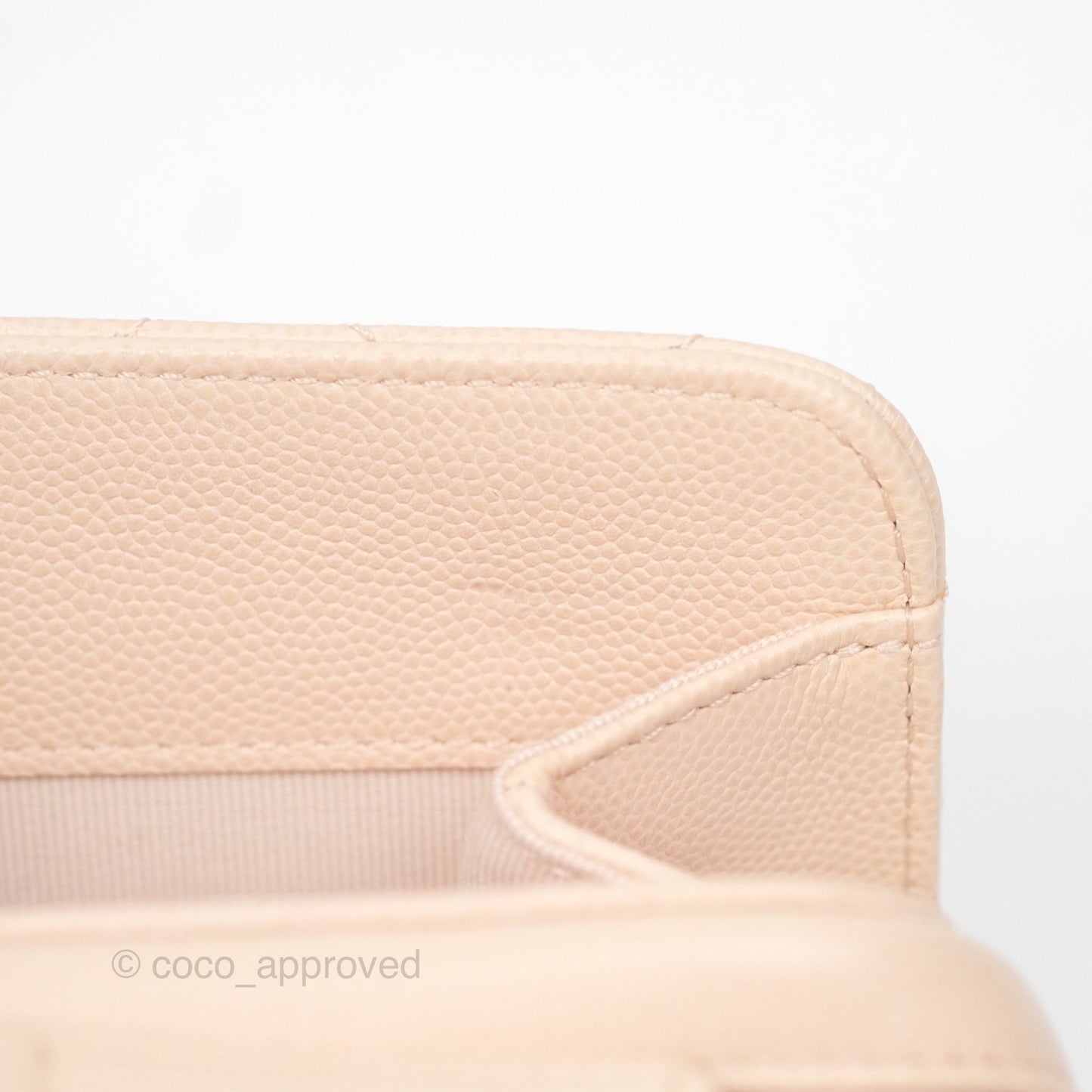 Chanel Quilted Small Like The Wallet Flap Light Beige Pink Caviar Light Gold Hardware 22C