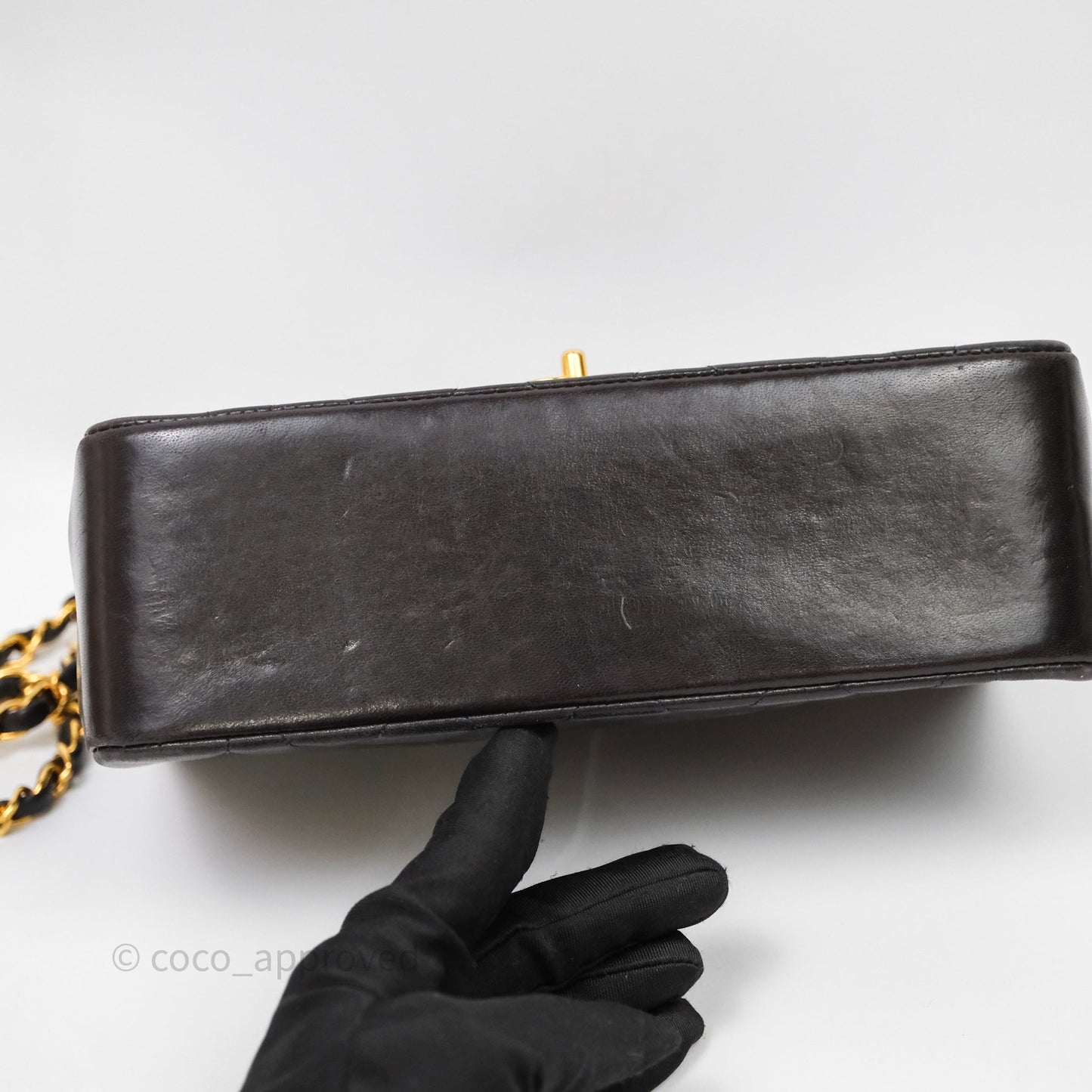 Chanel Vintage Small Quilted Classic Diana Flap Bag Black Lambskin 24K Gold Hardware