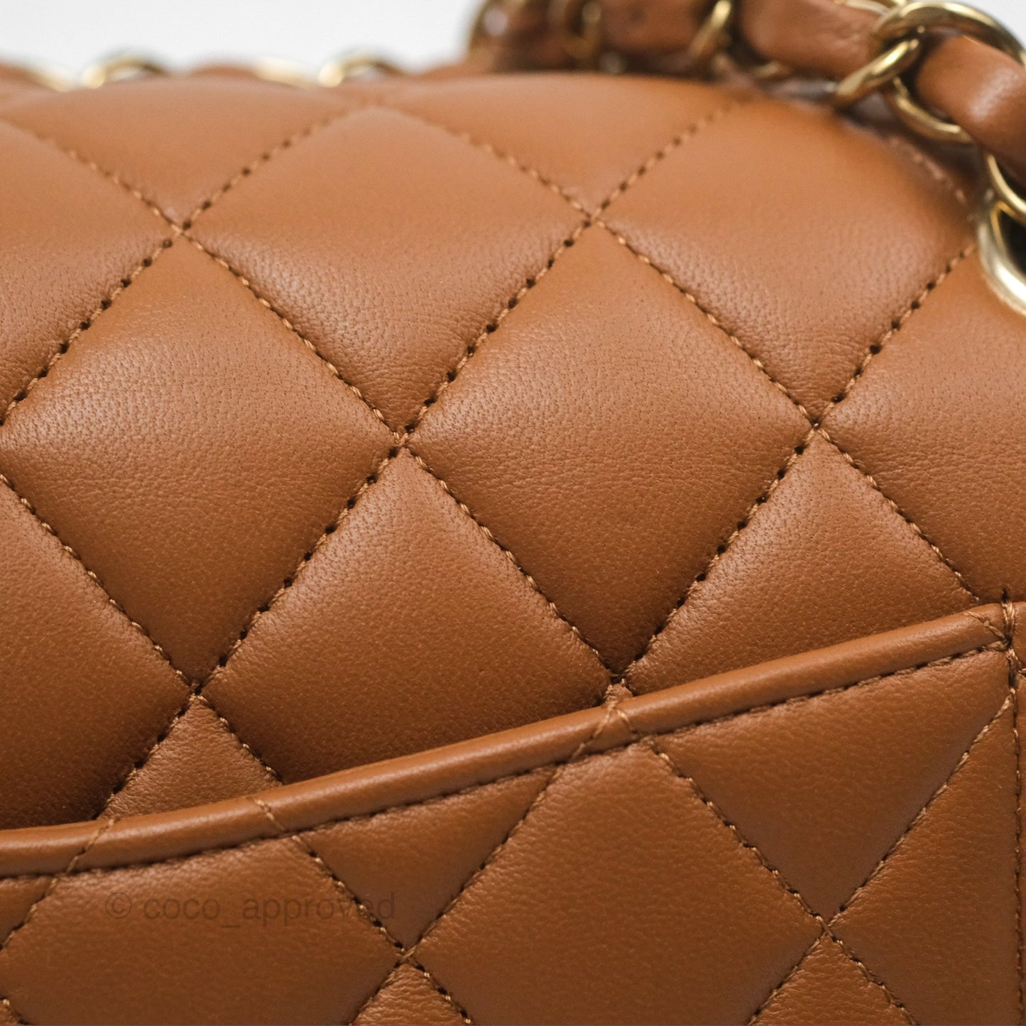Chanel Classic M/L Medium Flap Quilted Brown Lambskin Gold Hardware