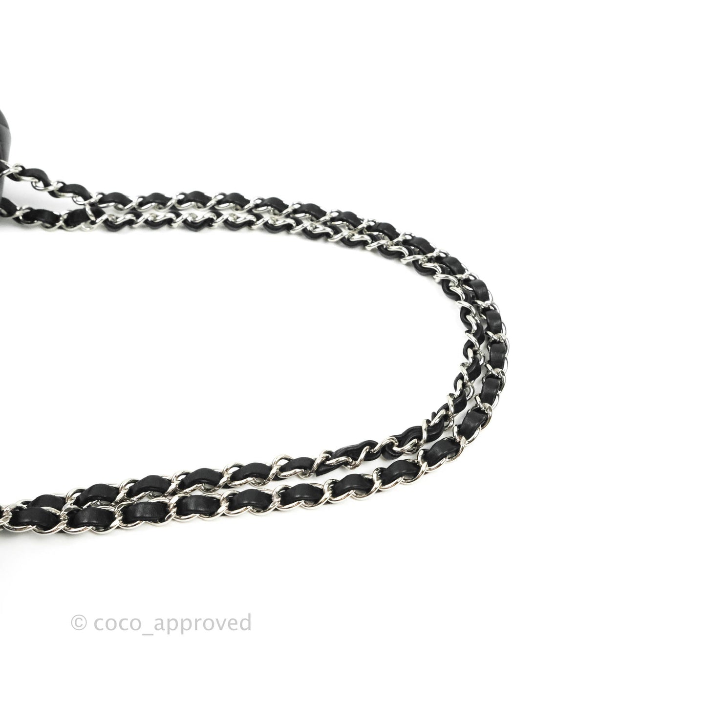 Chanel Classic M/L Medium Double Flap Black Lambskin Silver Hardware