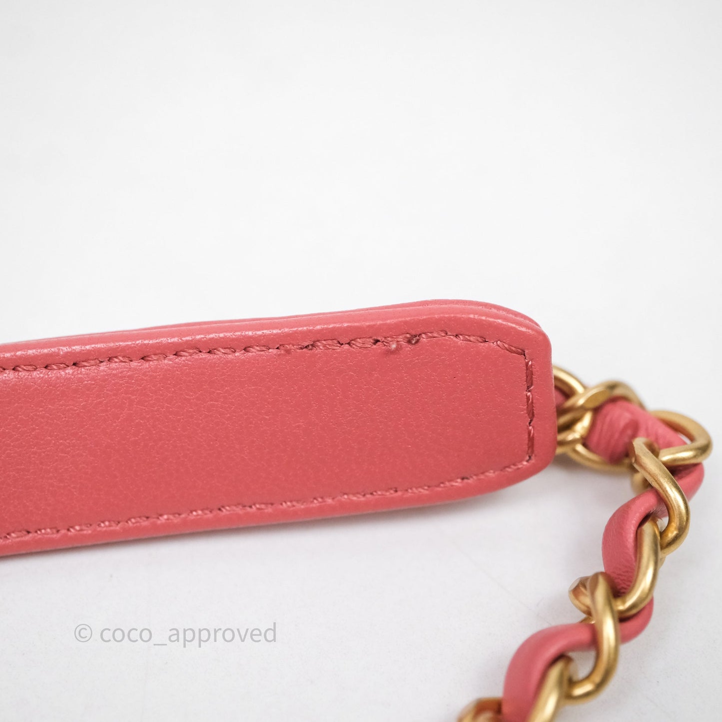 Chanel Quilted Chain Infinity Handle Bag Pink Lambskin Aged Gold Hardware