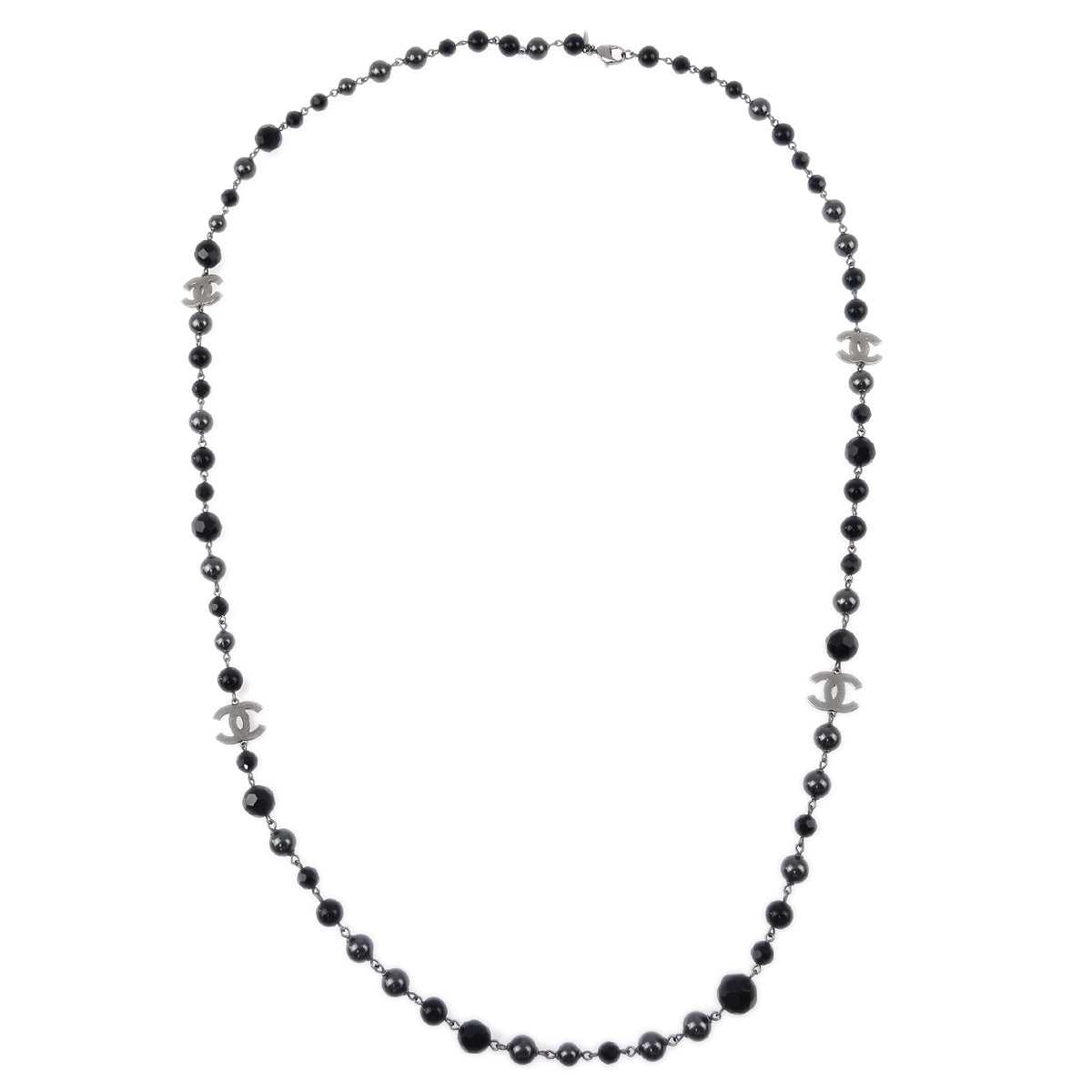 Chanel Necklace Black 10V