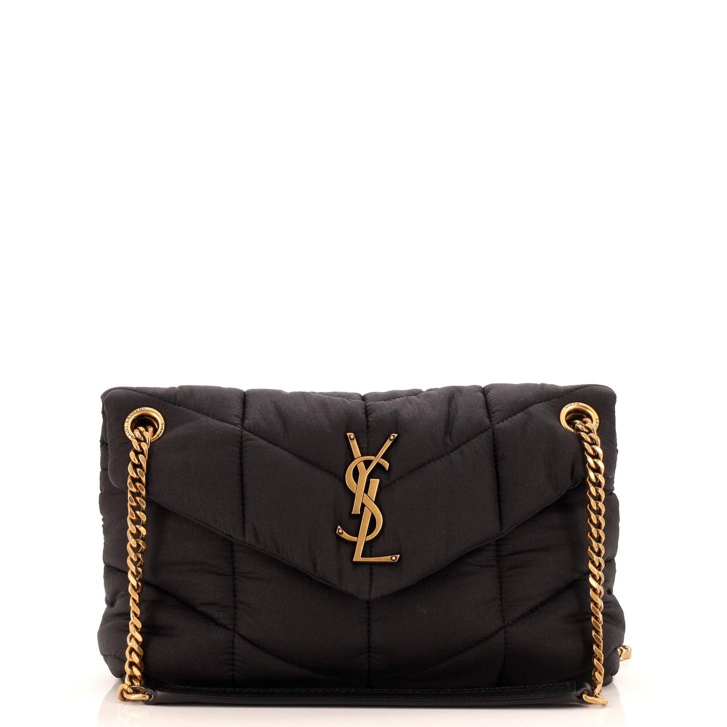 Luxury Saint Laurent Loulou Puffer Shoulder Bag Quilted Nylon Small