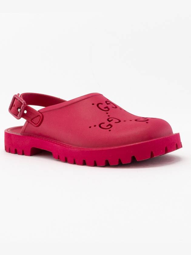 Luxury Gucci Trending 2025 Kids GG Logo Rubber Sandals Pink