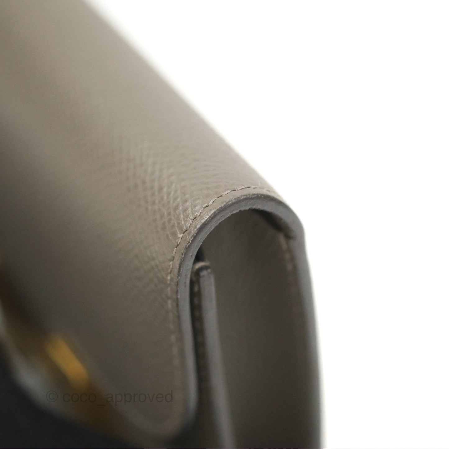 Hermès Constance Slim Wallet Gris Meyer 0L Epsom Gold Hardware