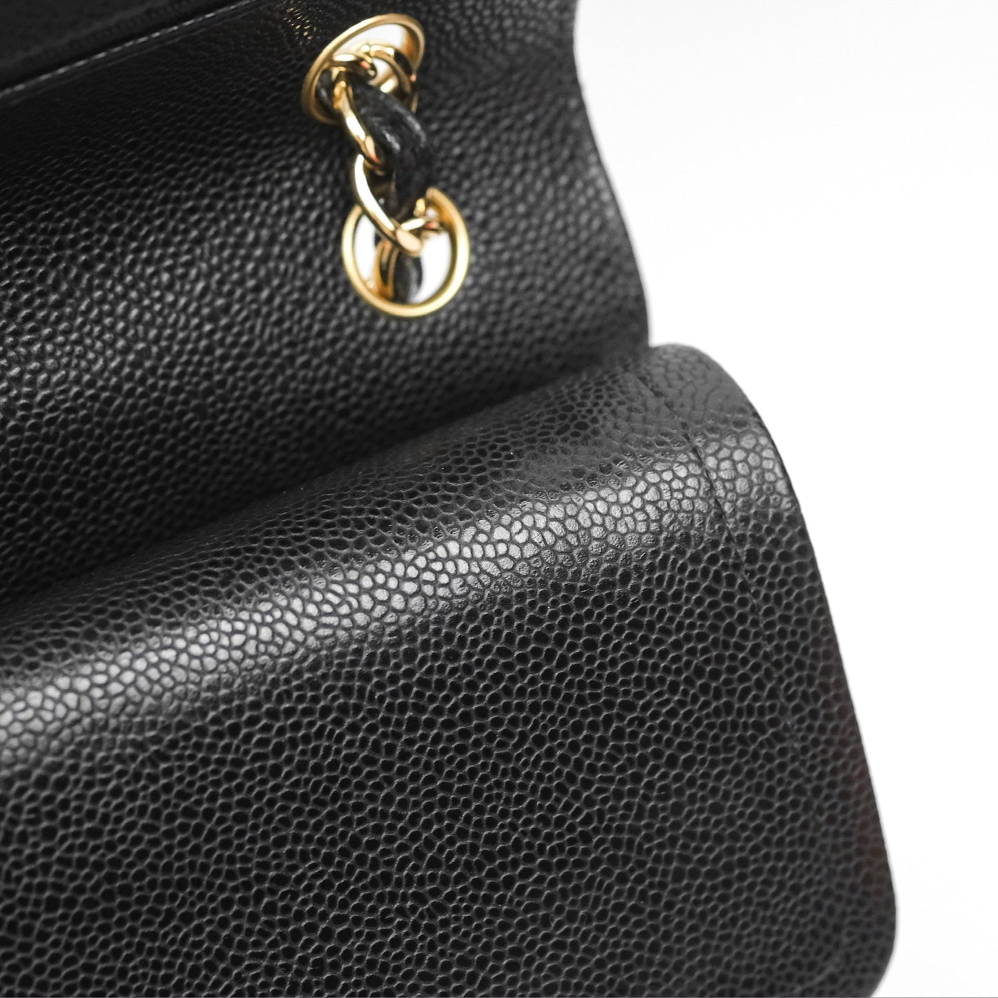 Chanel Jumbo Double Flap Quilted Black Caviar Gold Hardware⁣⁣