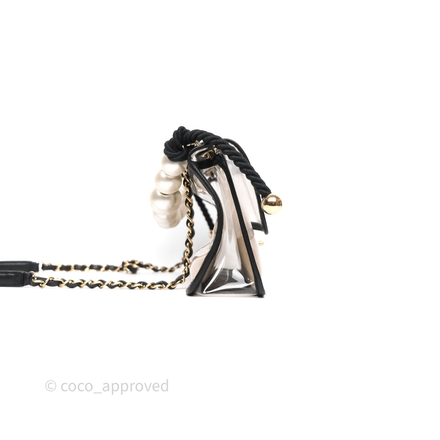 Chanel Medium Sand By The Sea PVC Flap Black Lambskin Gold Hardware