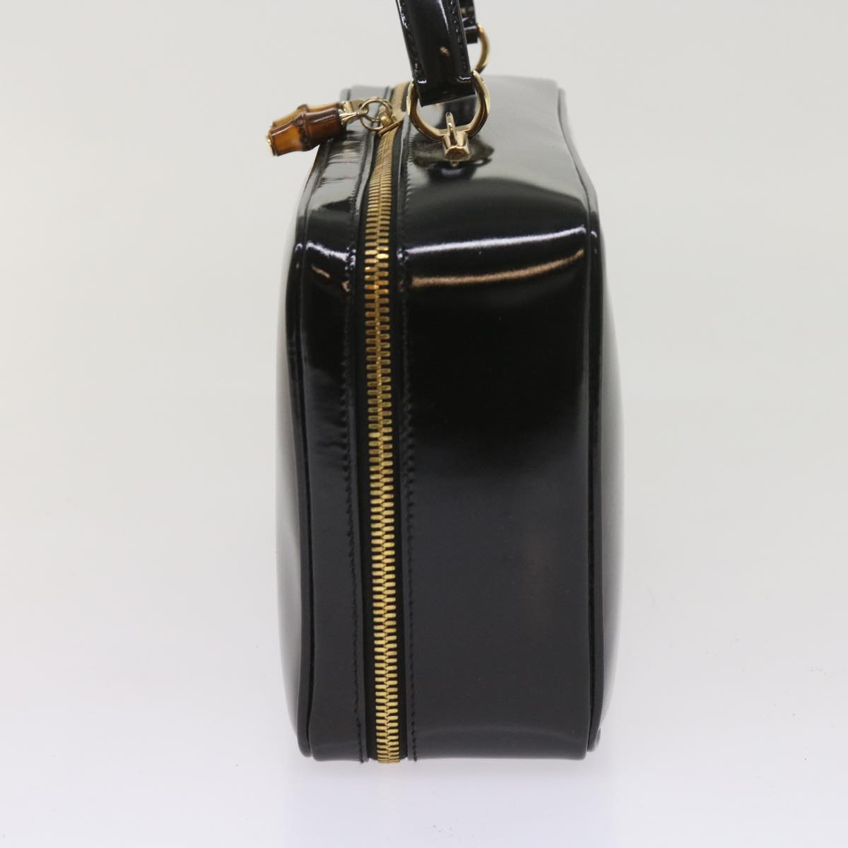 GUCCI Bamboo Hand Bag Patent leather 2way Black 000 2122  65052