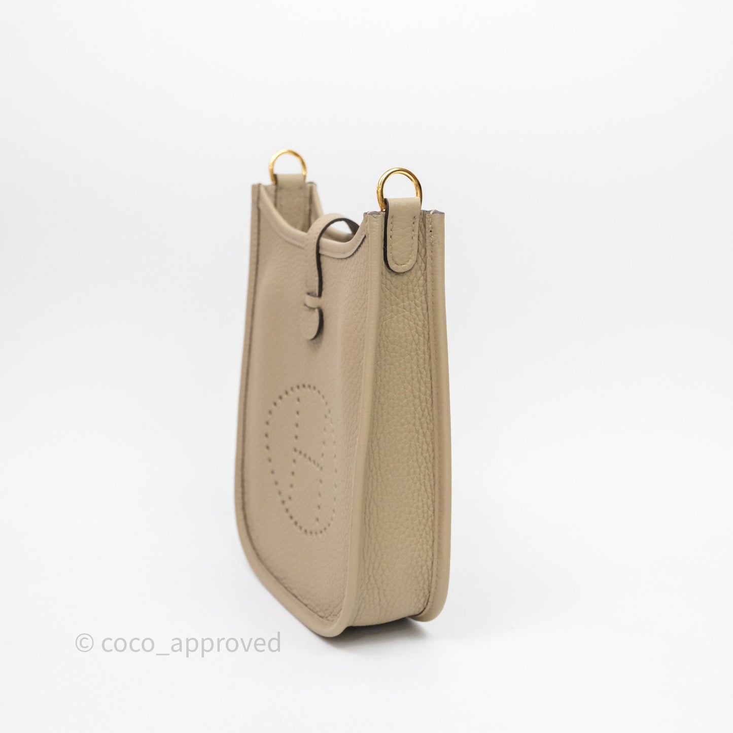 Hermès Mini Evelyne 16 Beige Marfa 8Q Clemence Gold Hardware