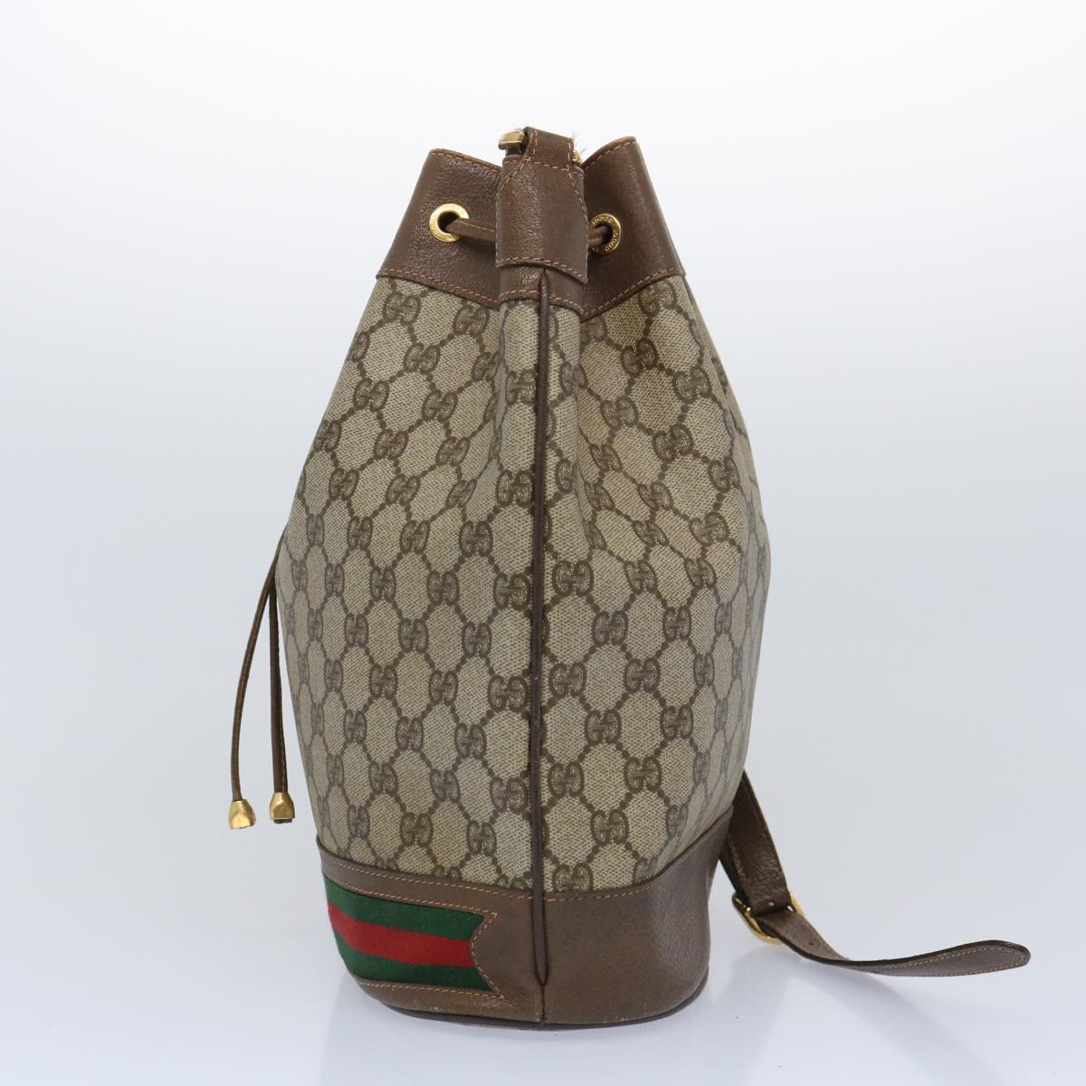 GUCCI GG Supreme Web Sherry Line Shoulder Bag PVC Beige 41 02 085  65097