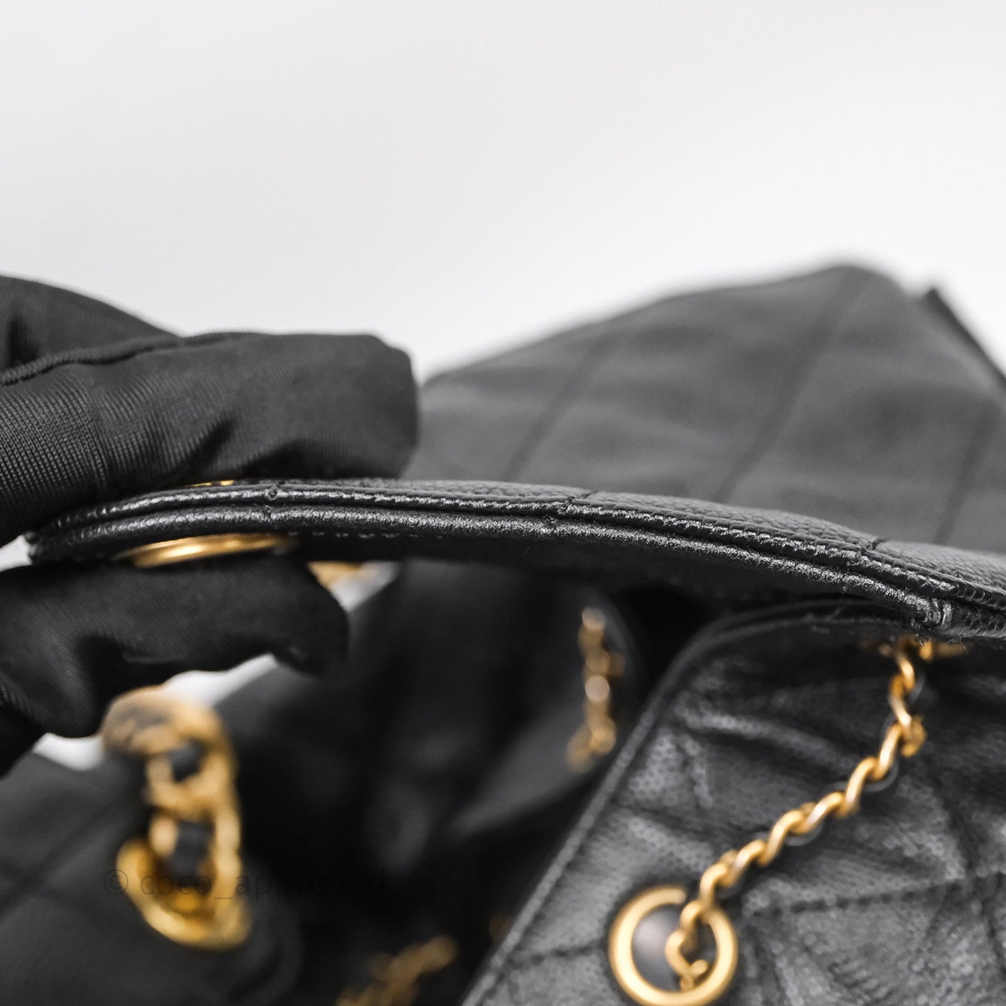 Chanel 25 Medium Black Caviar Aged Gold Hardware