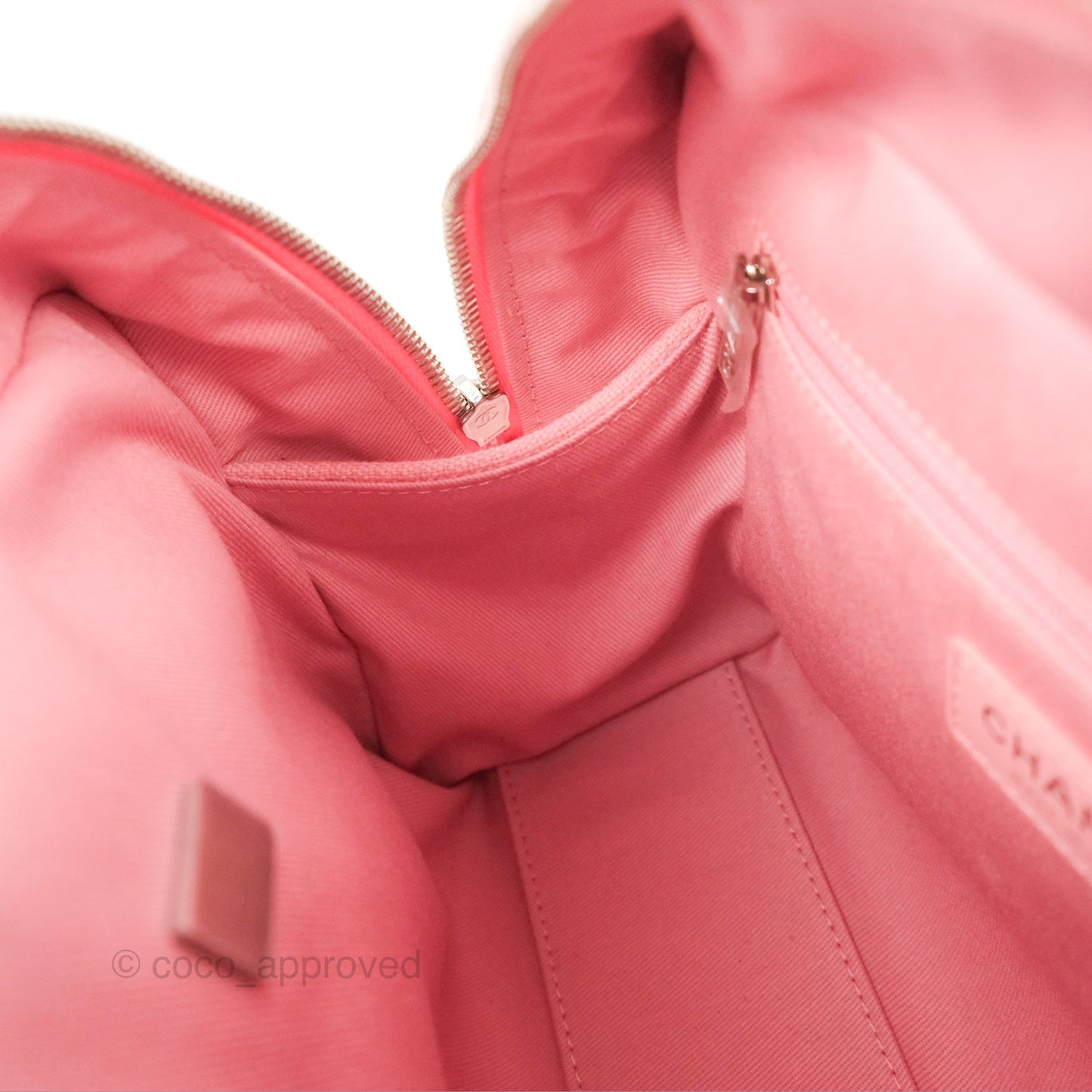 Chanel Deauville Bowling Bag Pink Silver Hardware