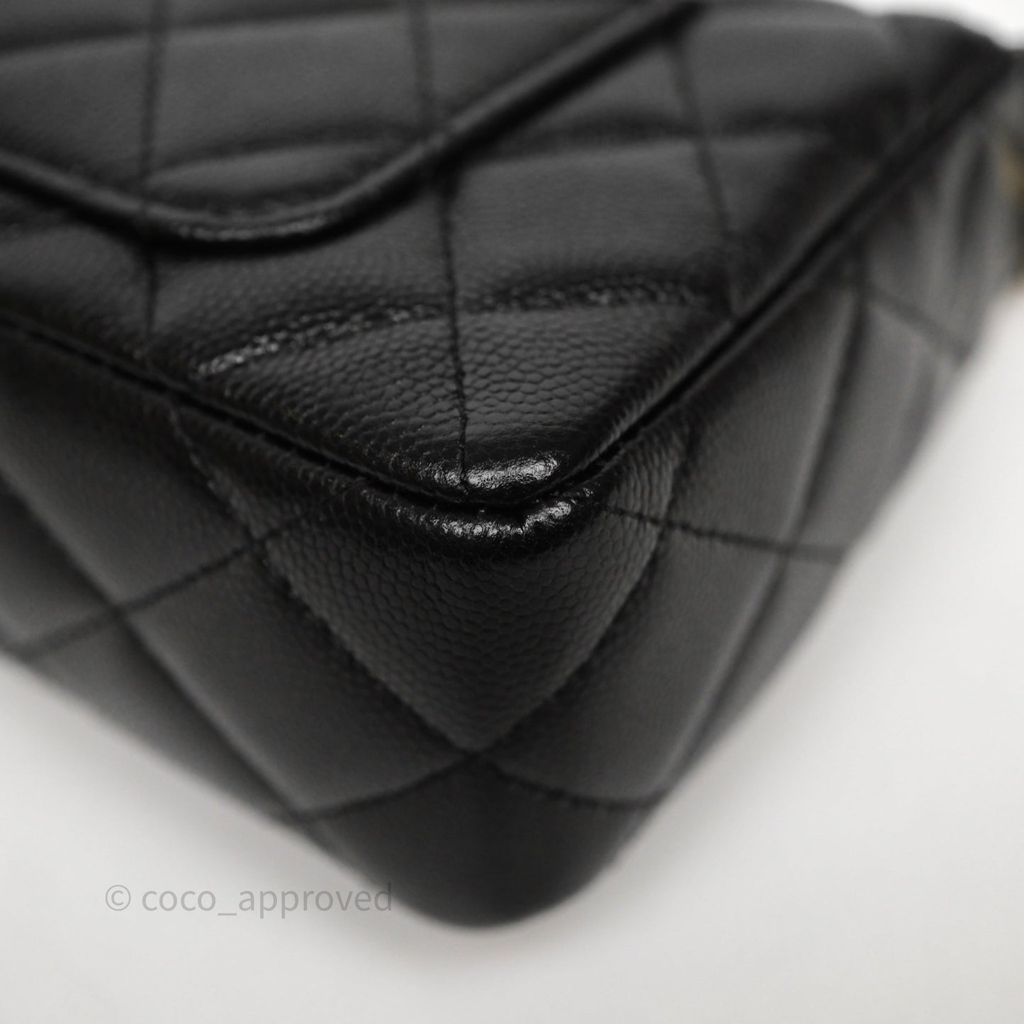 Chanel Clutch on Chain Black Caviar Gold Hardware 25A