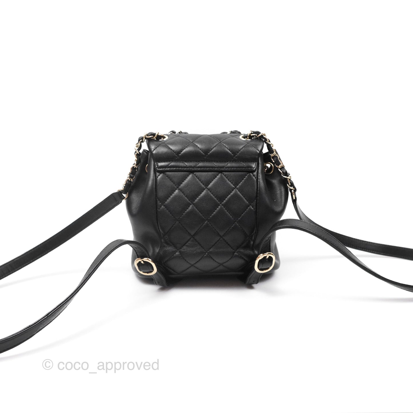 Chanel Quilted Small Duma Drawstring Backpack Black Lambskin