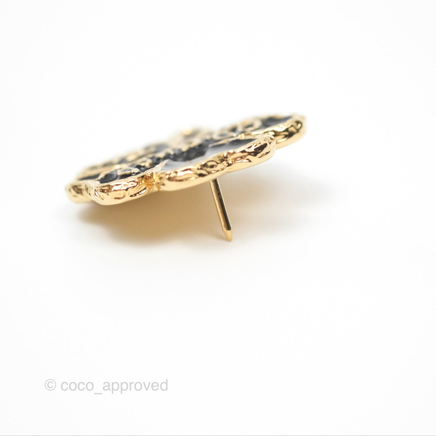Chanel Lucky 4-Leaf Clovers Pin Brooch Gold Tone 24P