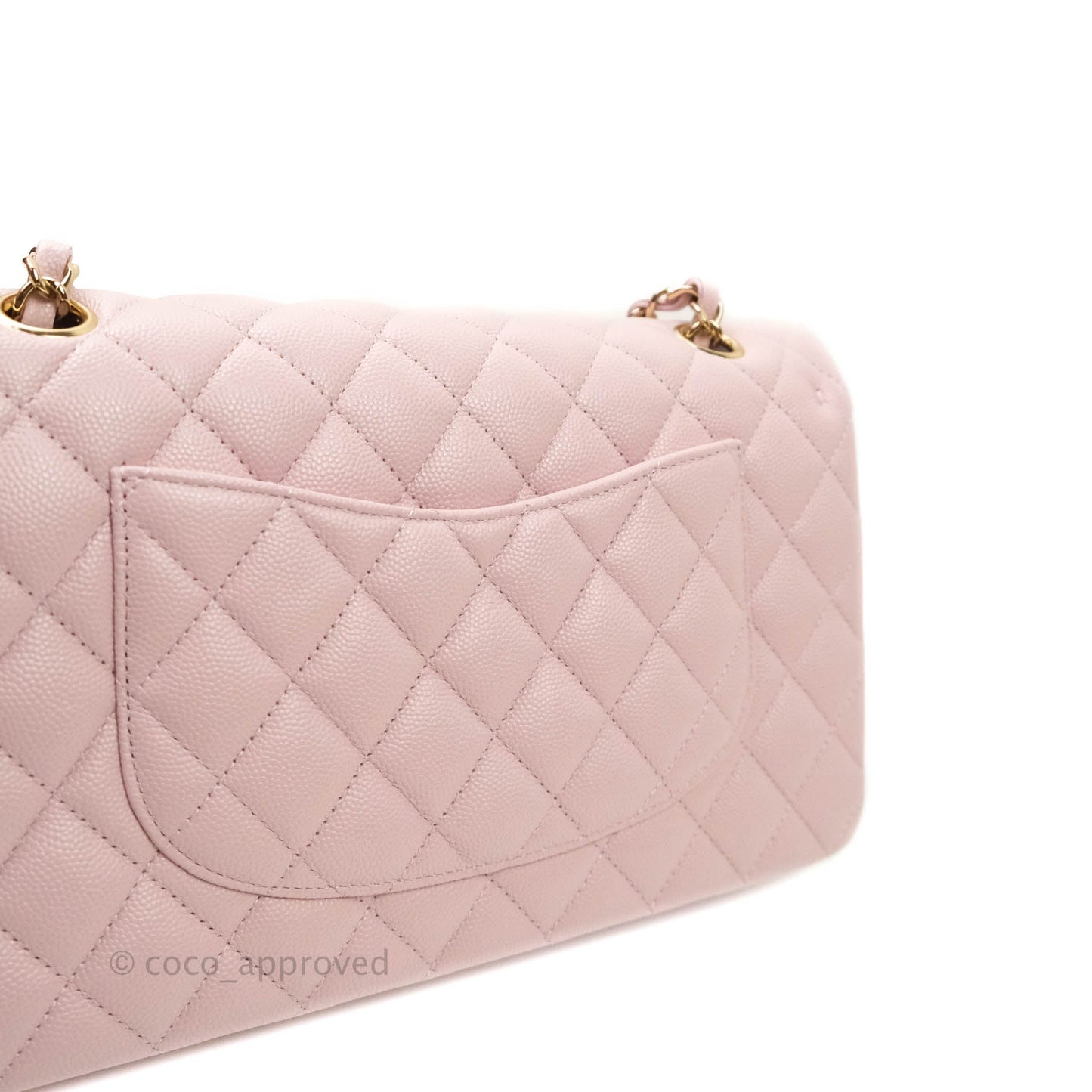 Chanel M/L Medium Double Flap Bag Lilac Rose Clair Caviar Gold Hardware 21S