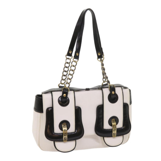 Luxury FendiHand Bag Leather Black White65124