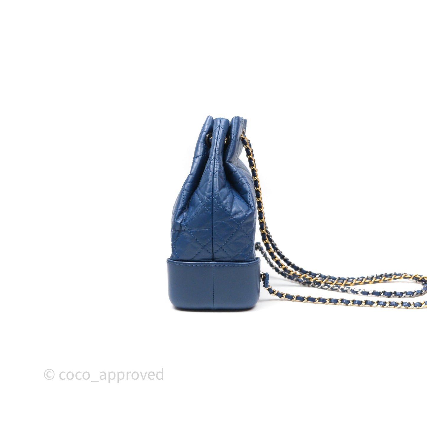 Chanel Small Gabrielle Backpack Blue Aged Calfskin