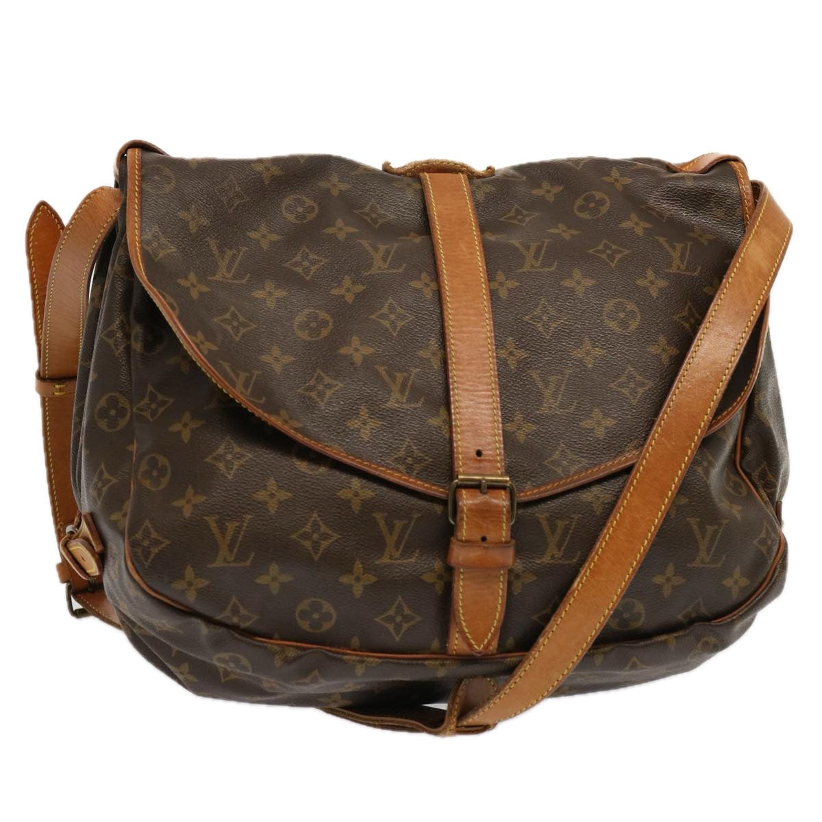 LOUIS VUITTON Monogram Saumur 35 Shoulder Bag M42254 LV 65145