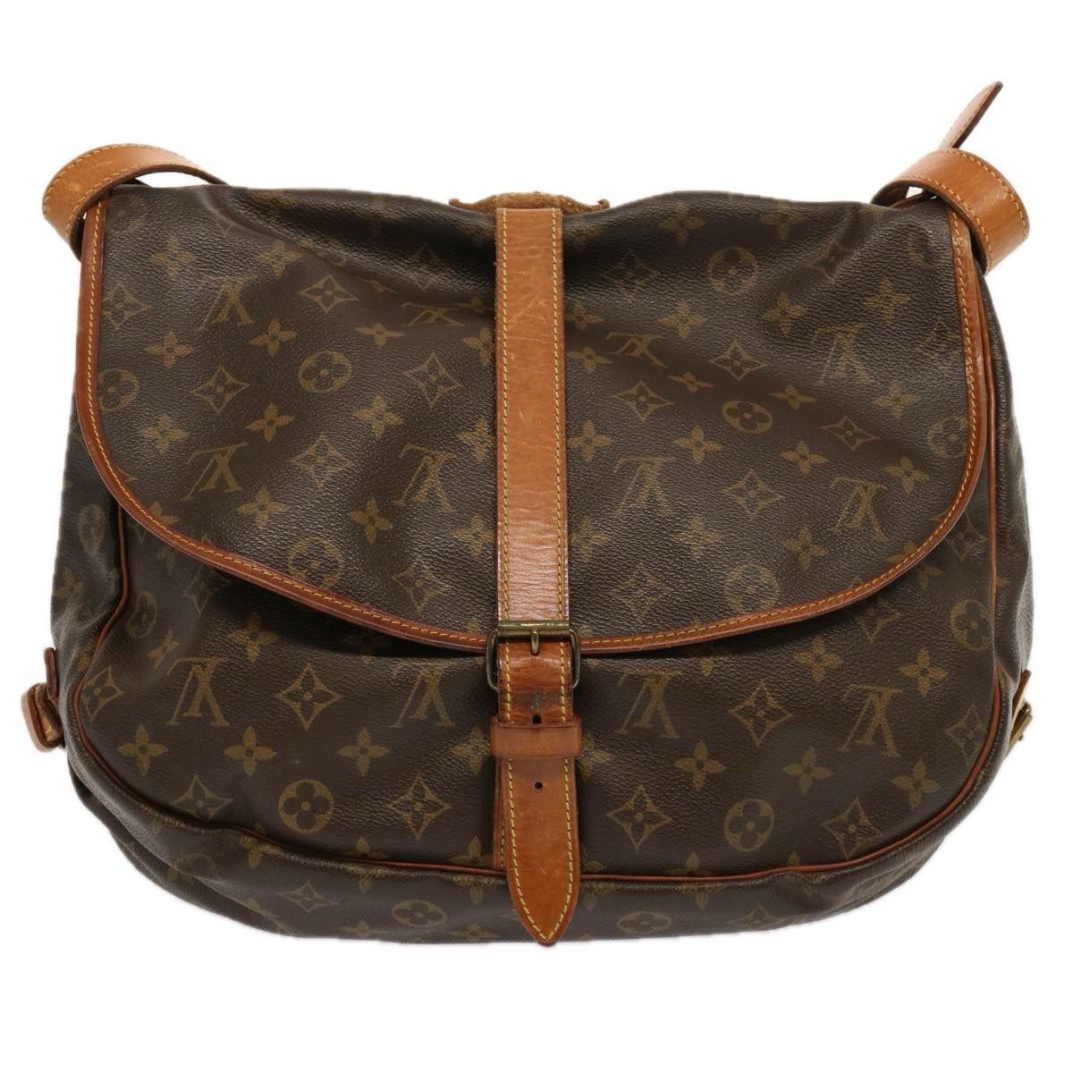 LOUIS VUITTON Monogram Saumur 35 Shoulder Bag M42254 LV 65145